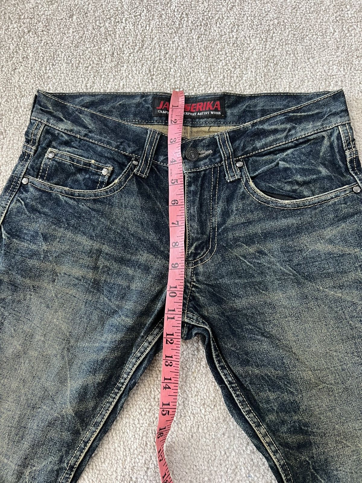 Japanese Brand Jack serika Wings painted jeans Size US 31 - 9 Thumbnail