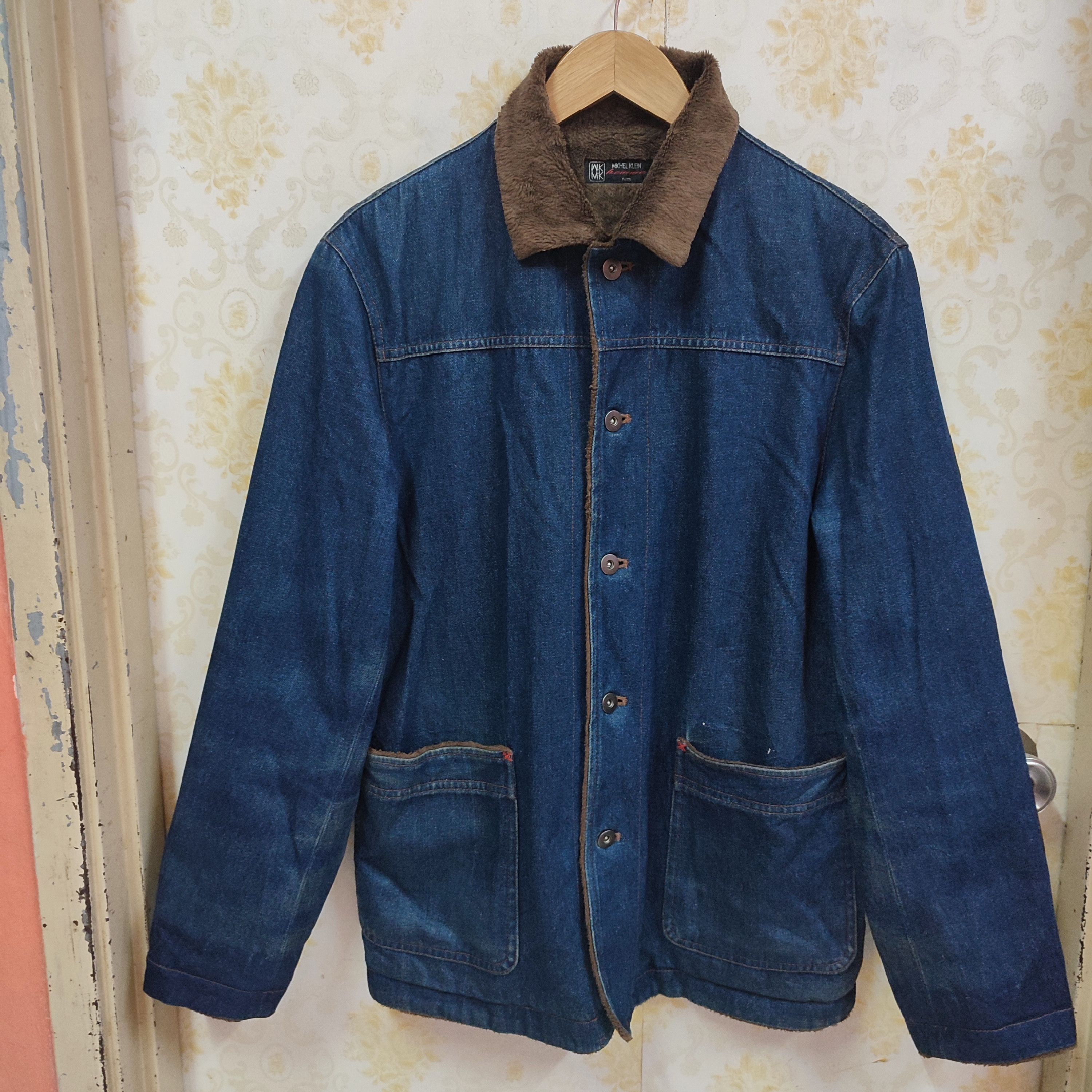 VTG MITCHEL KLEIN HOMME PARIS DENIM FLEECE LINING JACKET
