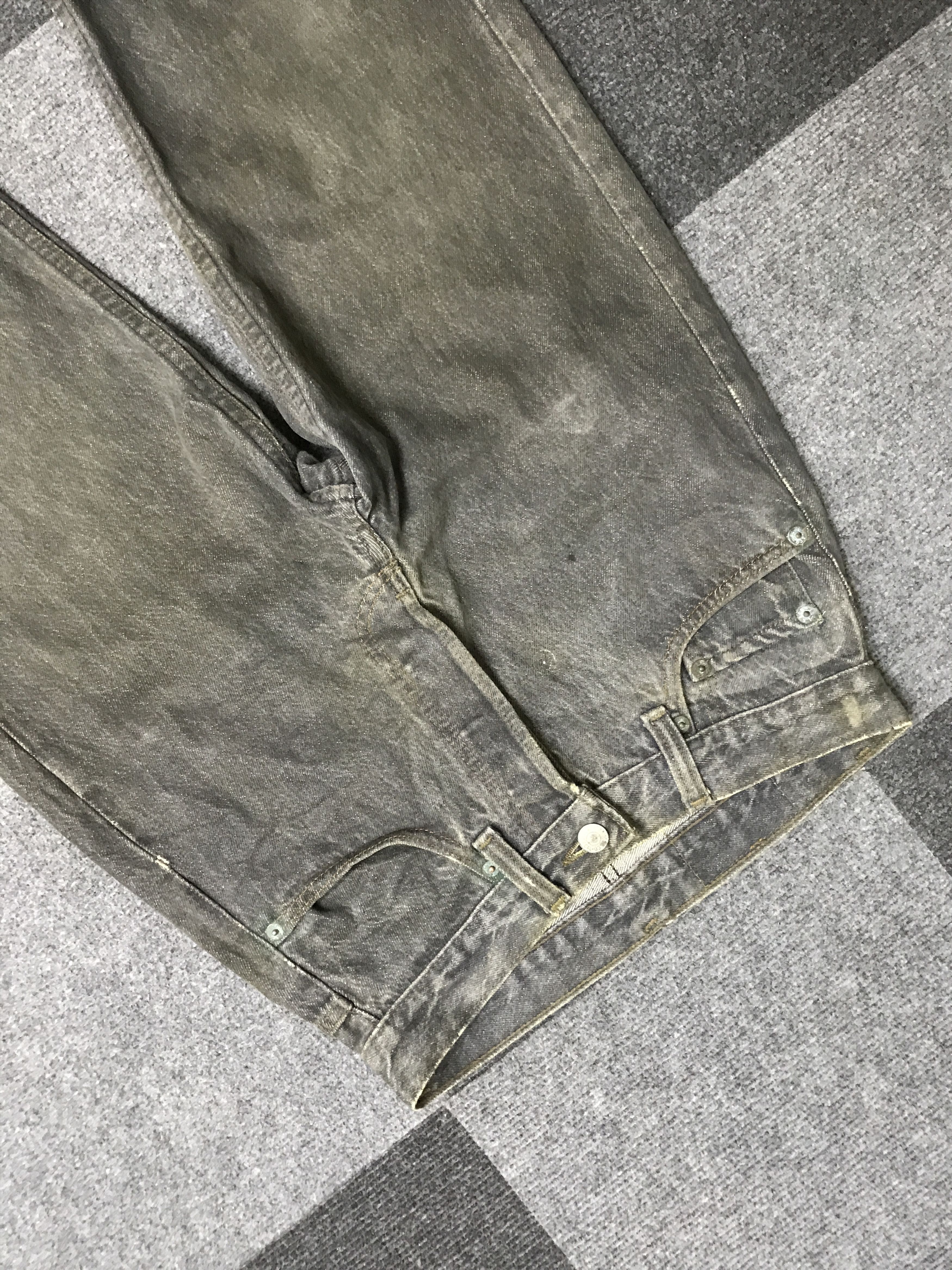 Levi's VL159- Vintage Levis 501 Dirty Black Wash Jeans Size US 27 - 2 Thumbnail