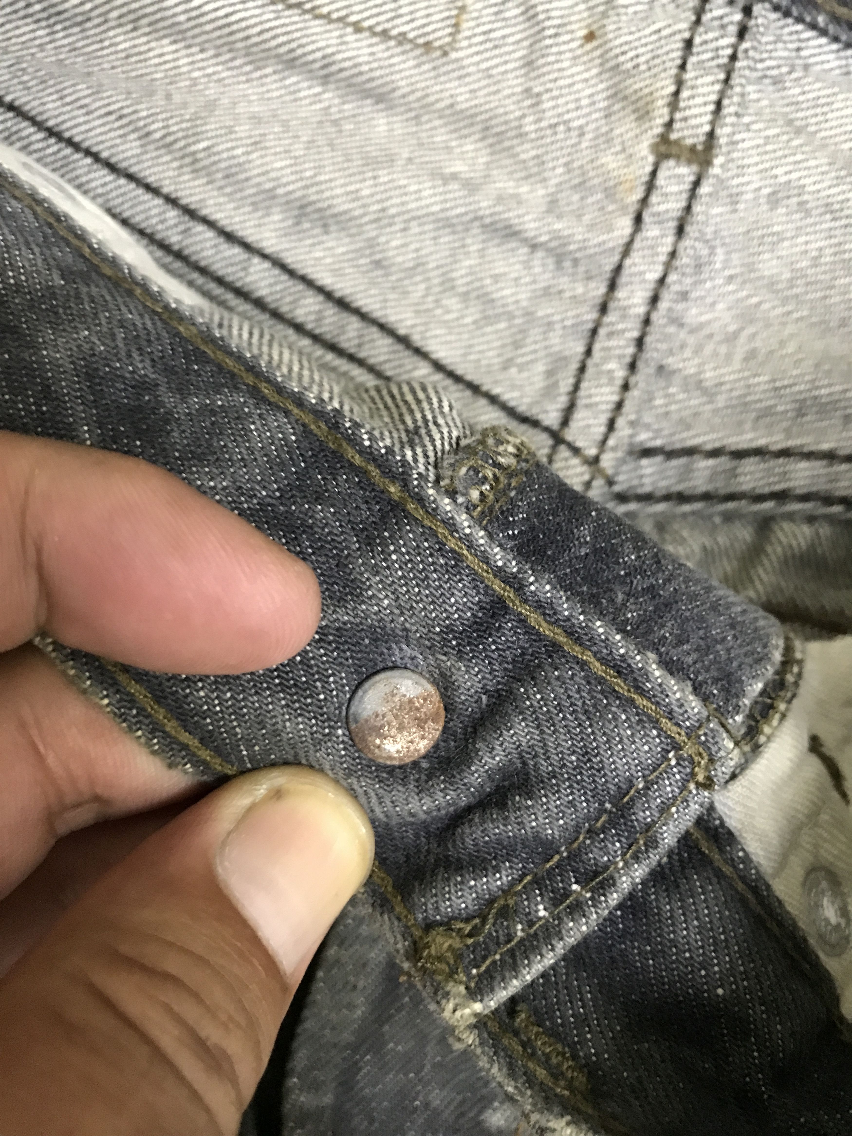 Levi's VL159- Vintage Levis 501 Dirty Black Wash Jeans Size US 27 - 8 Thumbnail