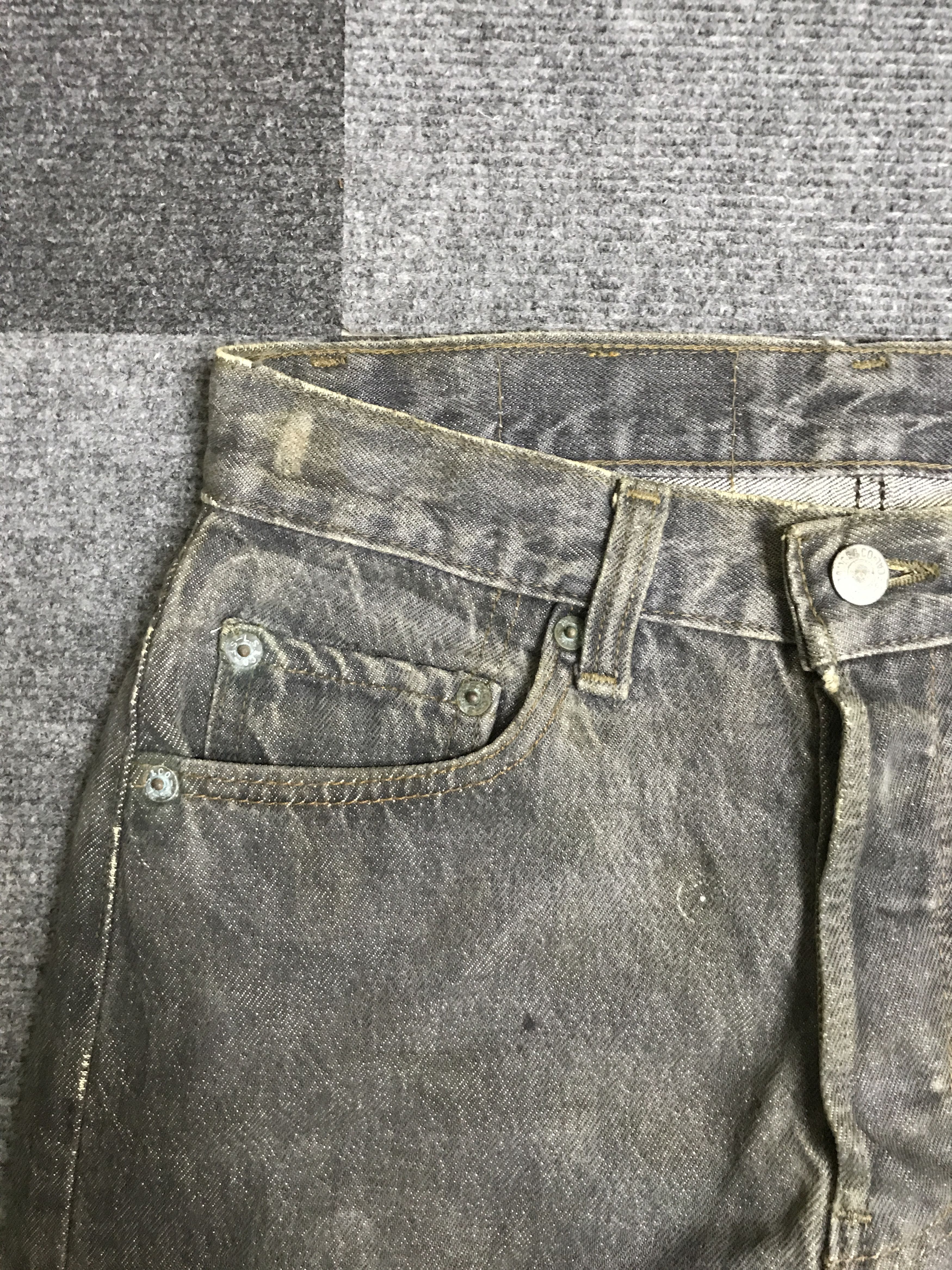 Levi's VL159- Vintage Levis 501 Dirty Black Wash Jeans Size US 27 - 6 Thumbnail