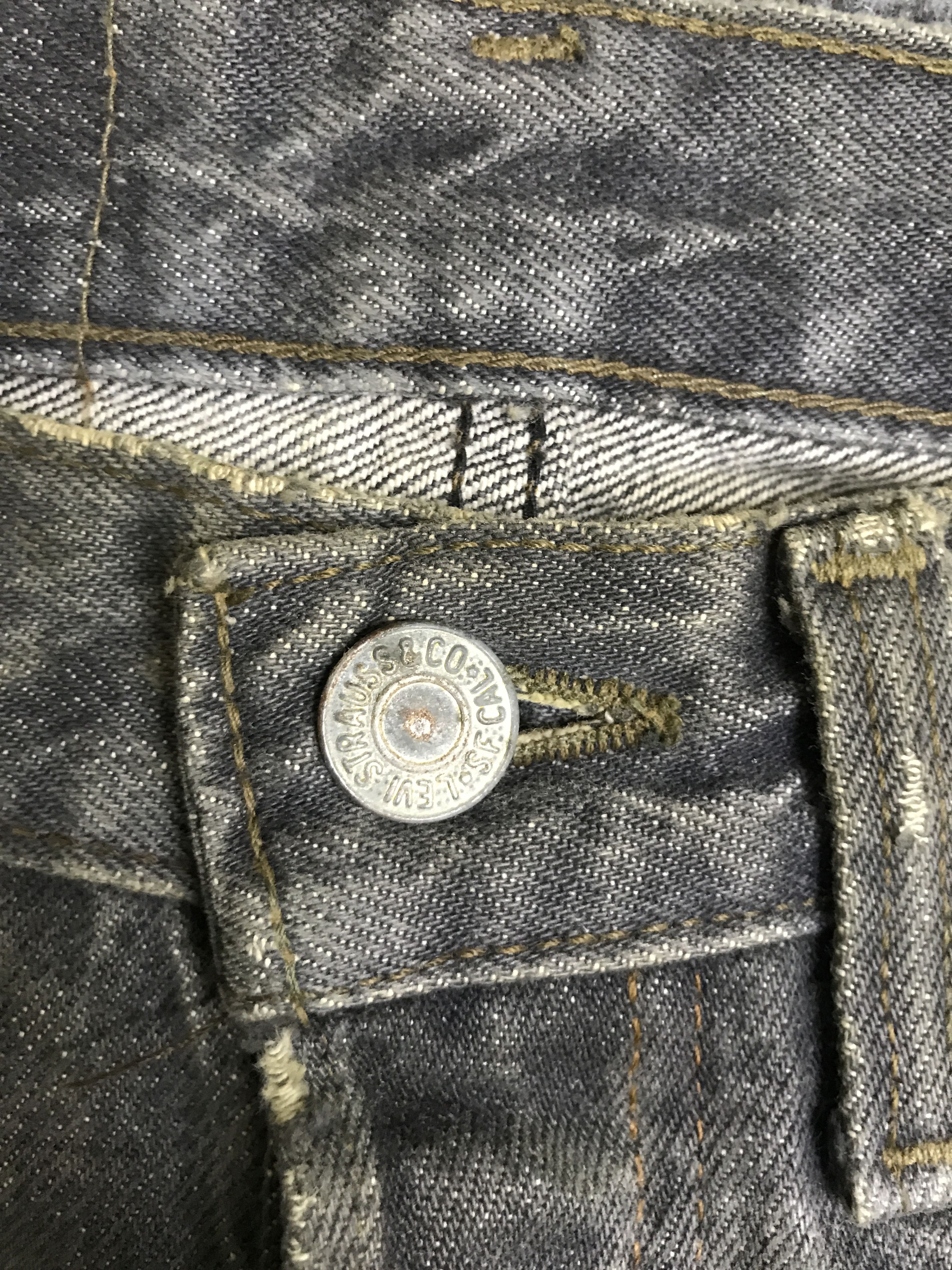 Levi's VL159- Vintage Levis 501 Dirty Black Wash Jeans Size US 27 - 7 Thumbnail