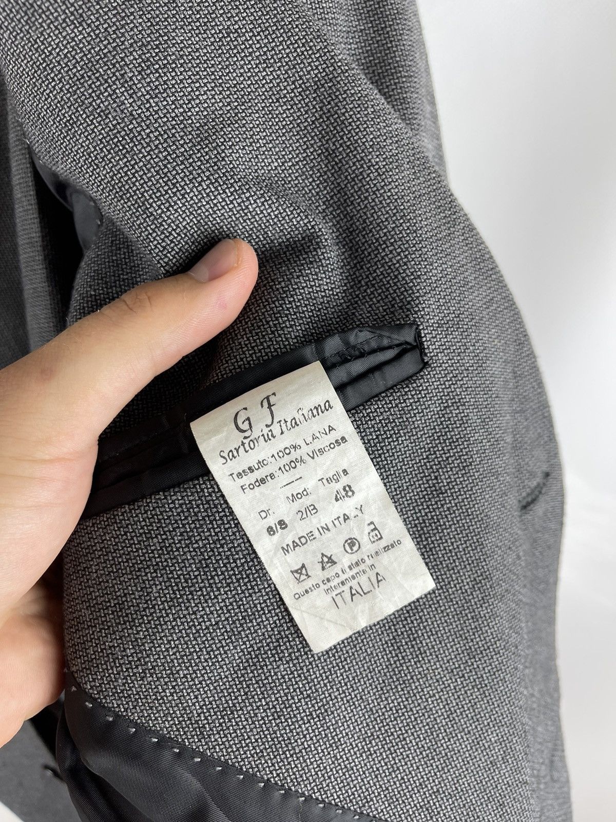 Other GF Sartoria Italiana Italy 2 pcs blazer pants suit pattern Size 38R - 9 Thumbnail