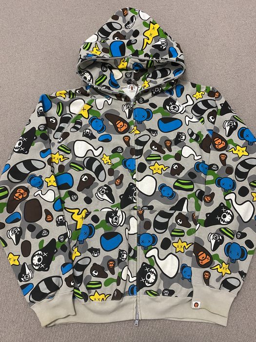 Bape kaws full zip hot sale hoodie