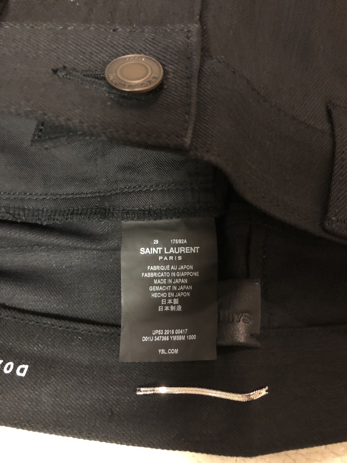 Hedi Slimane × Saint Laurent Paris FW16 saint Laurent raw black d02 skinny denim jeans hedi new Size US 29 - 5 Thumbnail