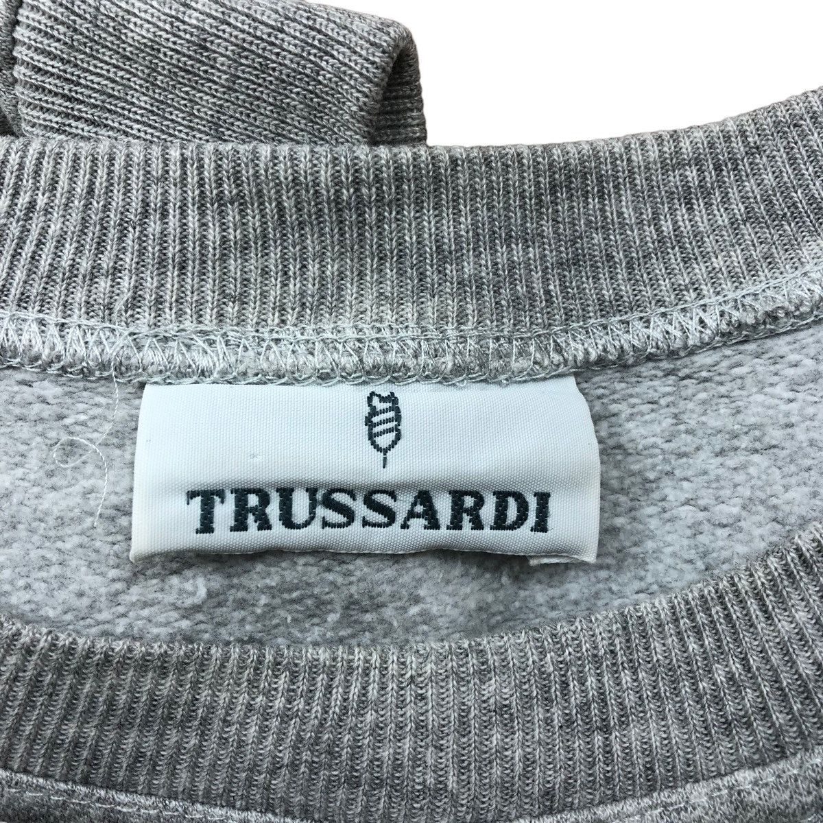 Pick!! Vtg TRUSSARDI Big Logo Embroidery Sweatshirt Pullover