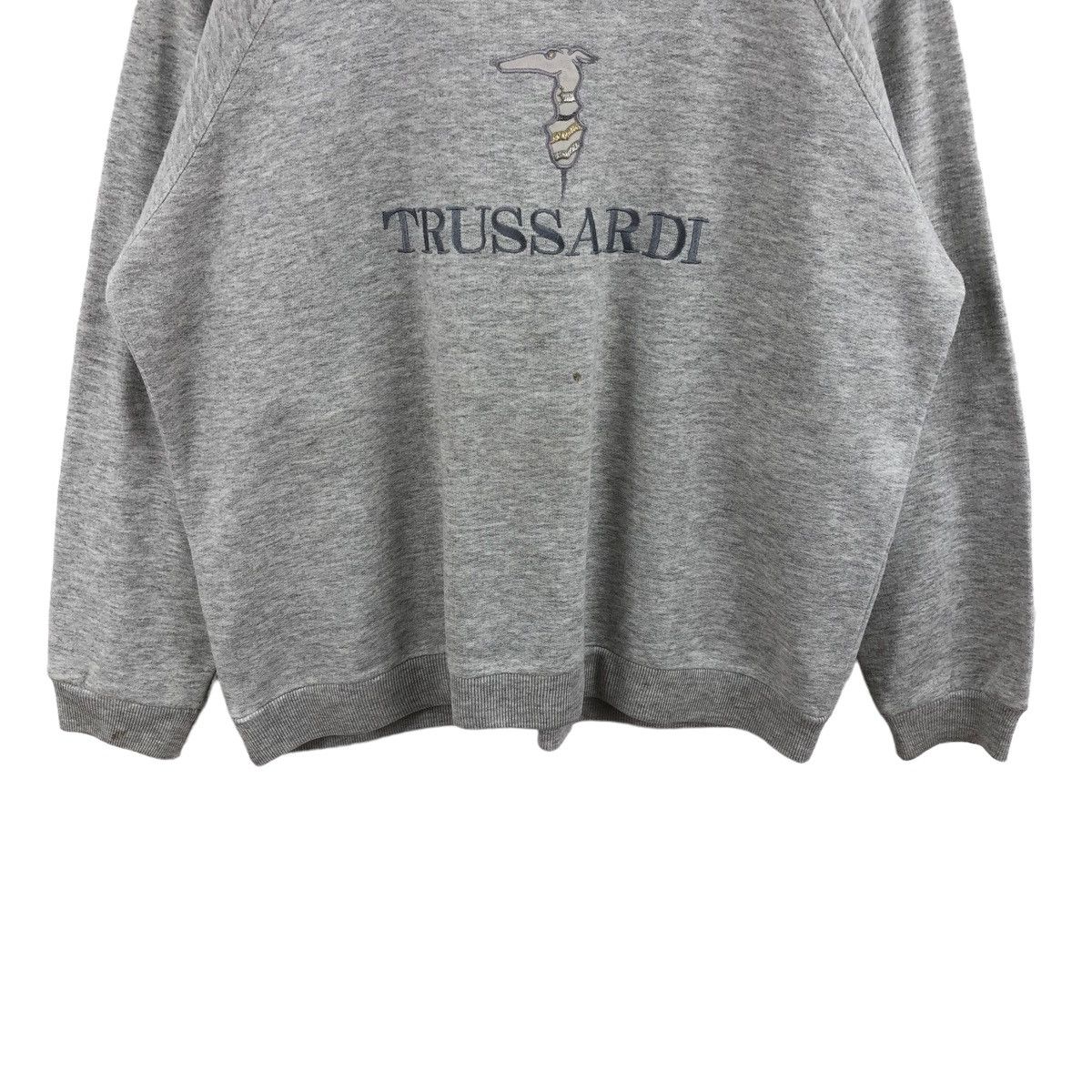 Pick!! Vtg TRUSSARDI Big Logo Embroidery Sweatshirt Pullover