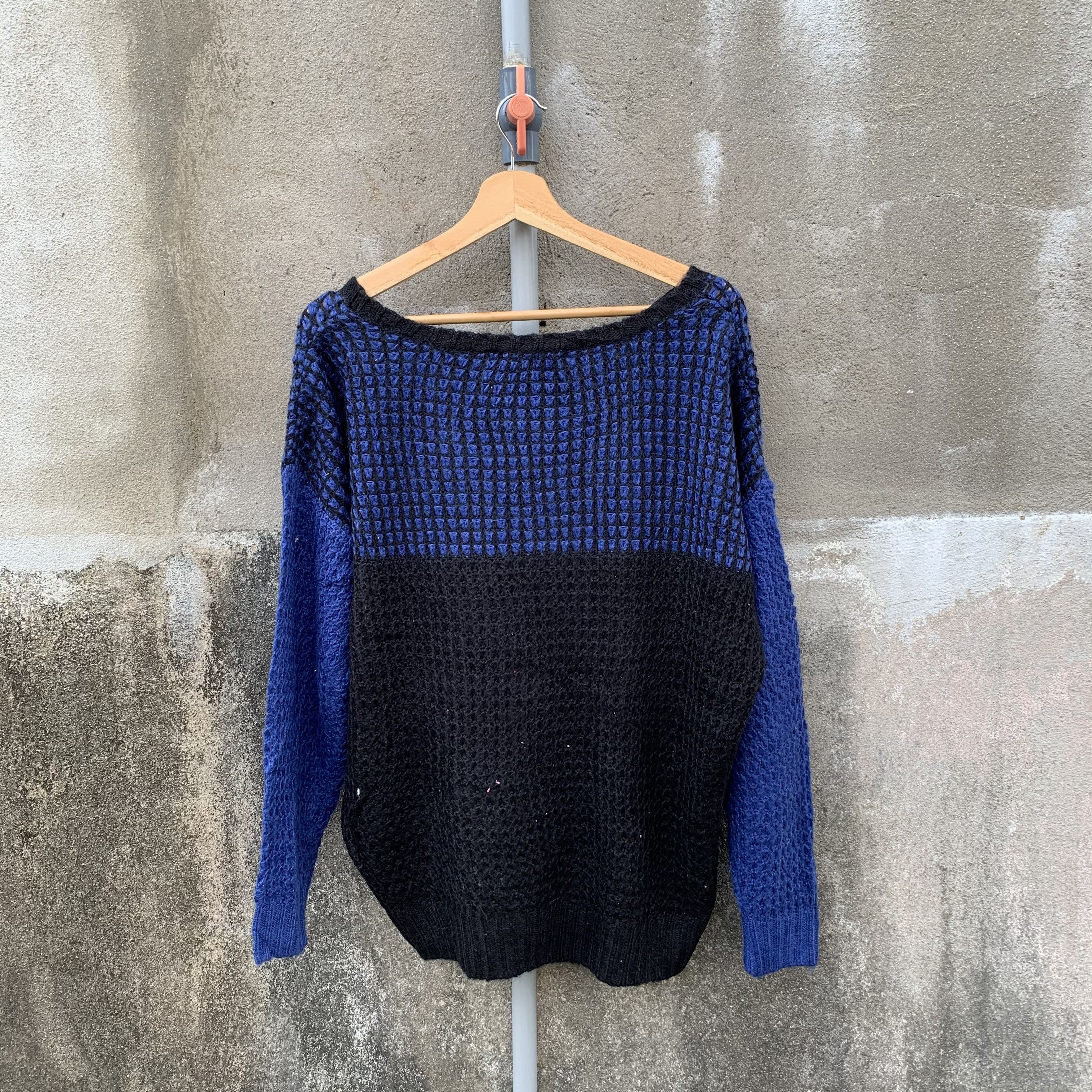 Issey Miyake One Way Knit Two Tone Jumper Baggy Pullover Sweater Size US XL / EU 56 / 4 - 10 Thumbnail
