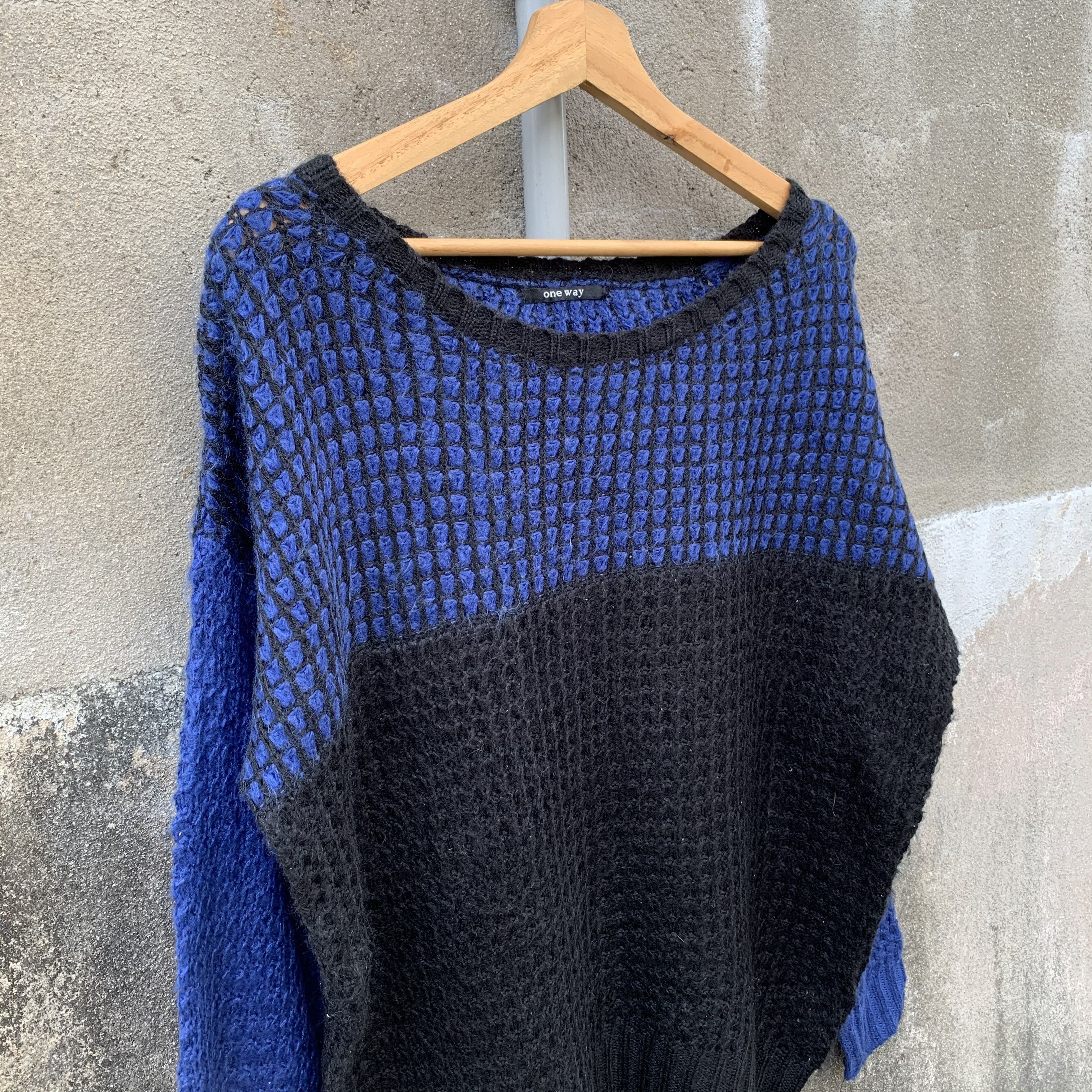Issey Miyake One Way Knit Two Tone Jumper Baggy Pullover Sweater Size US XL / EU 56 / 4 - 4 Thumbnail