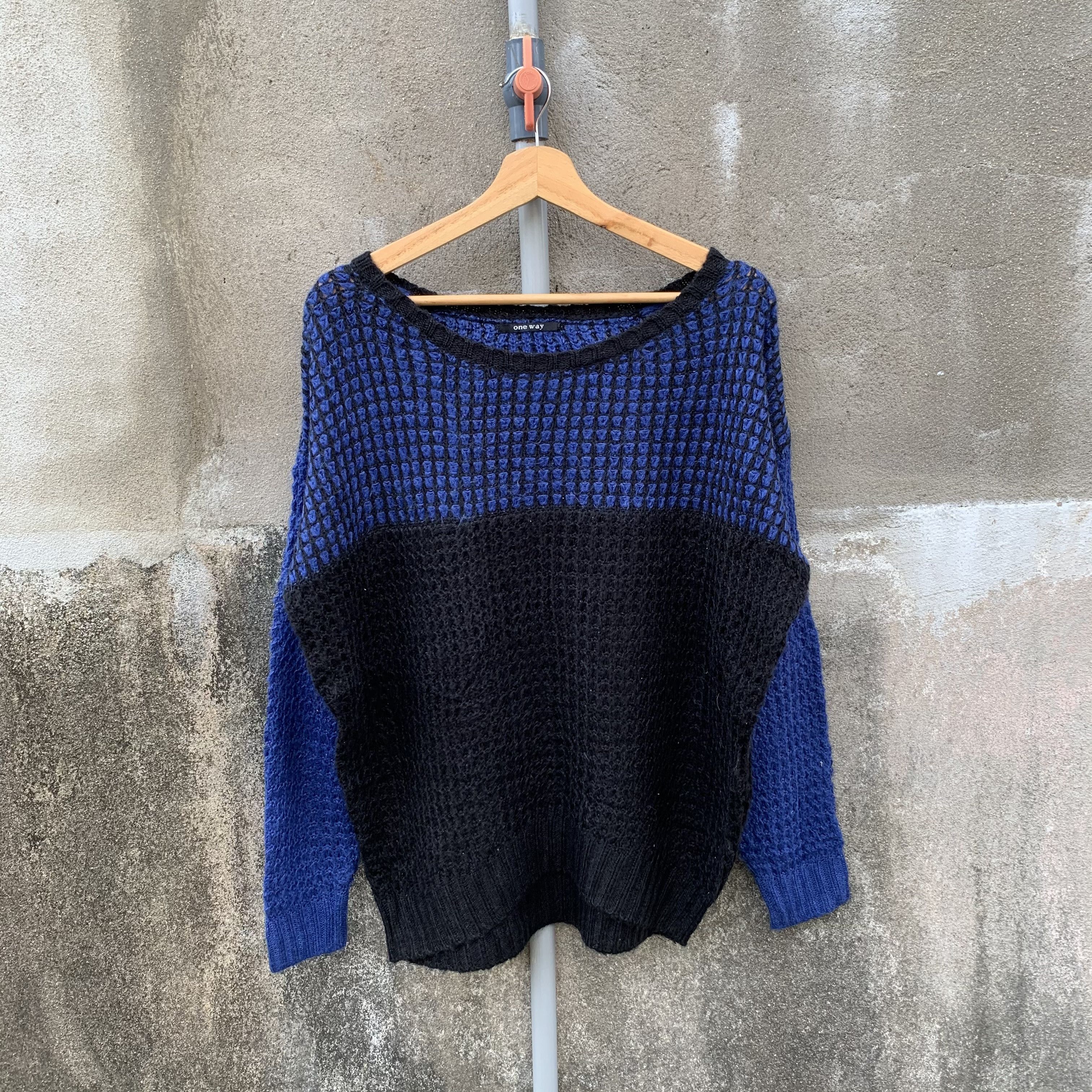 Issey Miyake One Way Knit Two Tone Jumper Baggy Pullover Sweater Size US XL / EU 56 / 4 - 1 Thumbnail