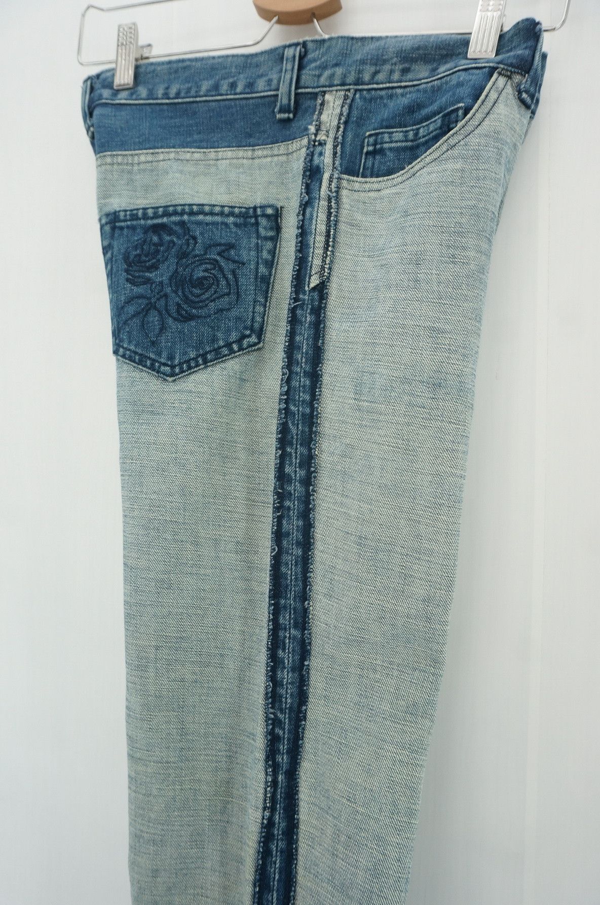 Japanese Brand Vintage Inside Out SLADKY Women's Button fly Worn Jeans Size 30" / US 8 / IT 44 - 9 Thumbnail