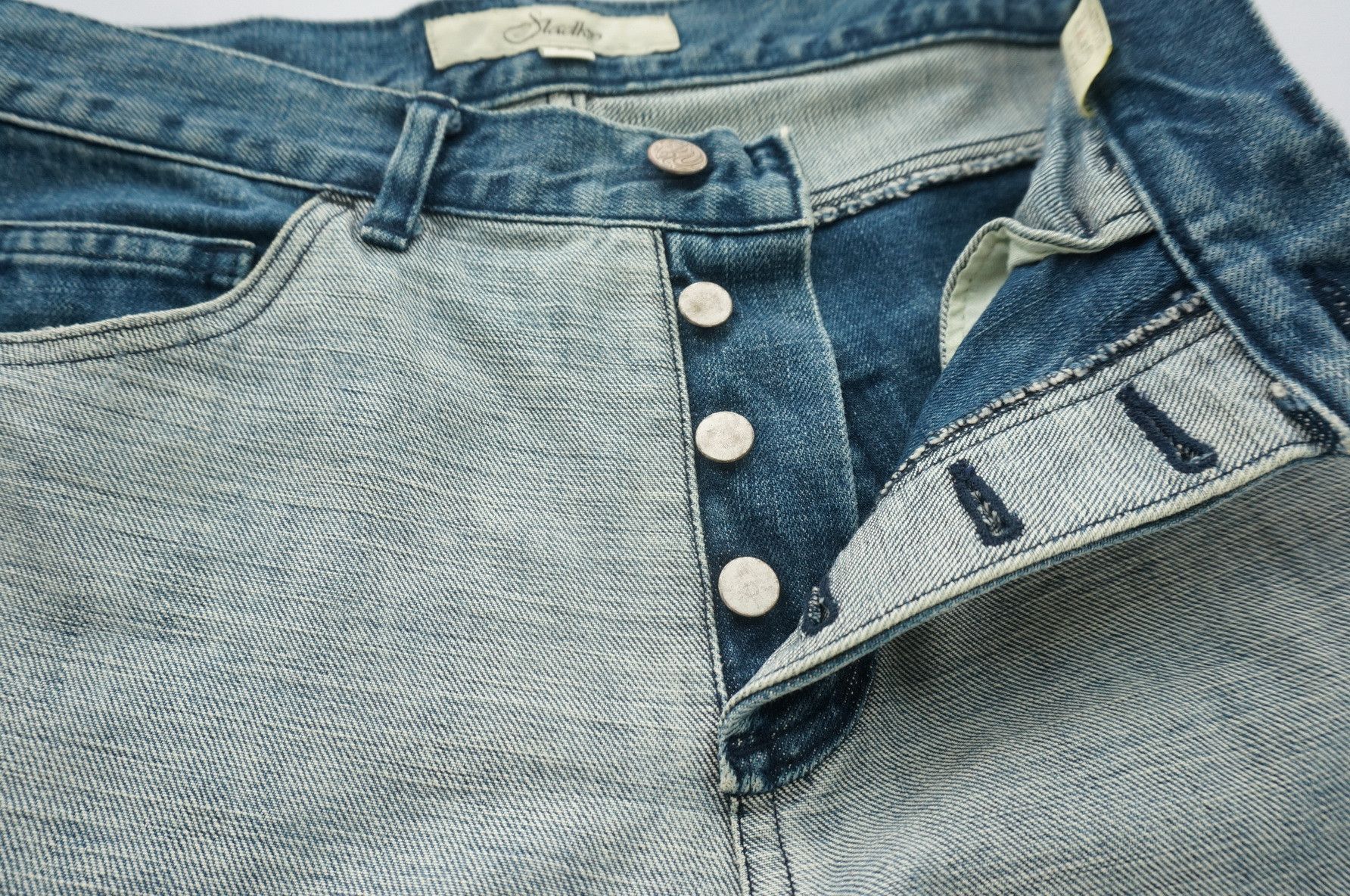 Japanese Brand Vintage Inside Out SLADKY Women's Button fly Worn Jeans Size 30" / US 8 / IT 44 - 17 Thumbnail