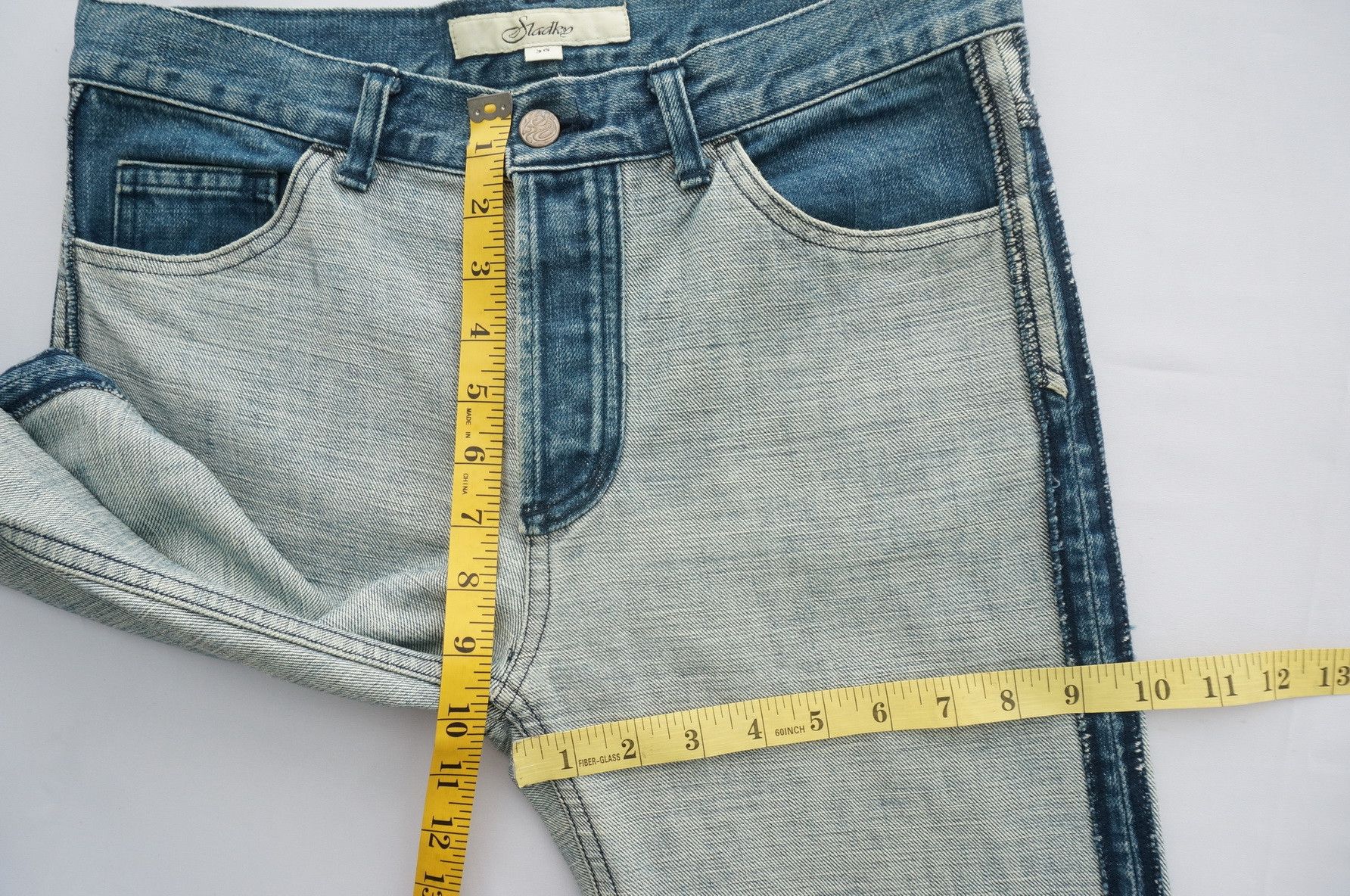 Japanese Brand Vintage Inside Out SLADKY Women's Button fly Worn Jeans Size 30" / US 8 / IT 44 - 20 Thumbnail