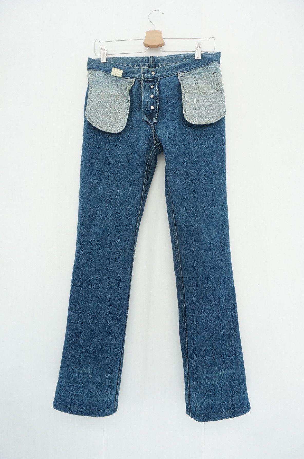 Japanese Brand Vintage Inside Out SLADKY Women's Button fly Worn Jeans Size 30" / US 8 / IT 44 - 10 Thumbnail