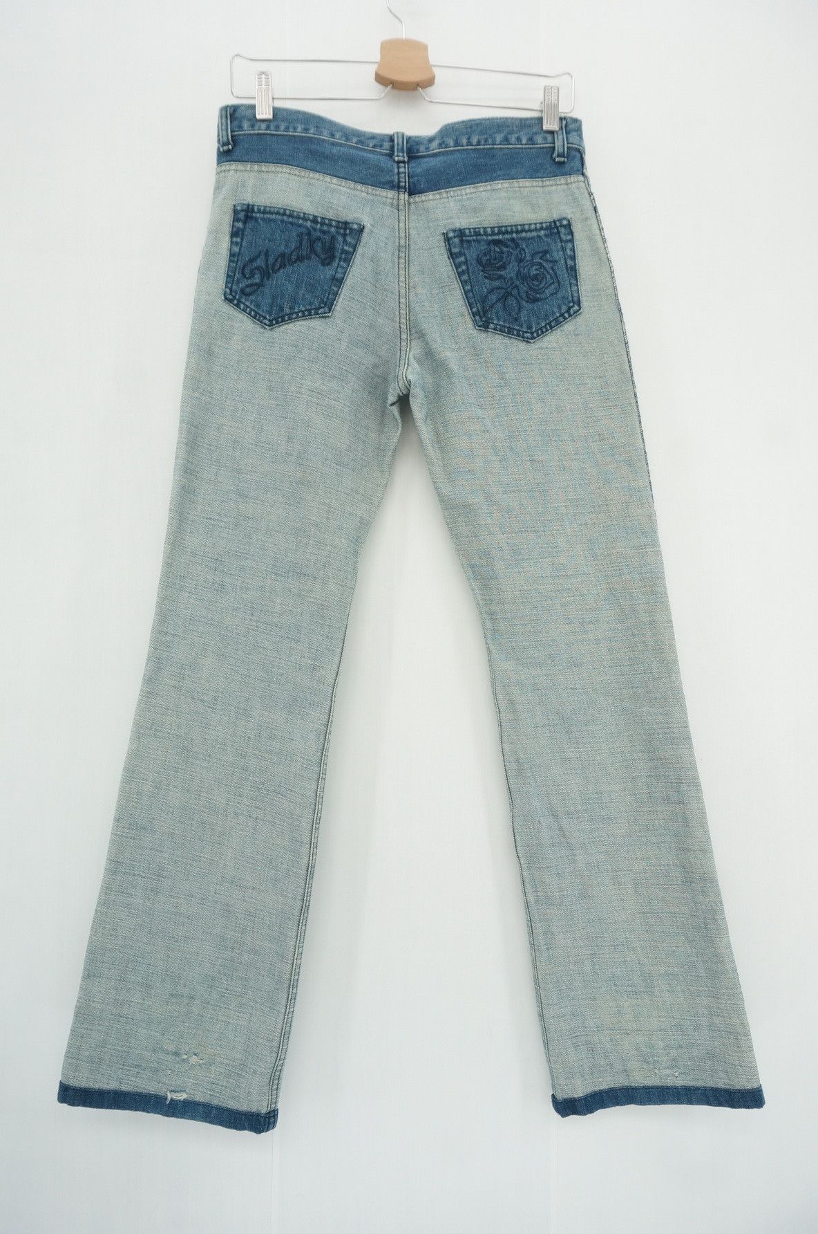 Japanese Brand Vintage Inside Out SLADKY Women's Button fly Worn Jeans Size 30" / US 8 / IT 44 - 4 Thumbnail