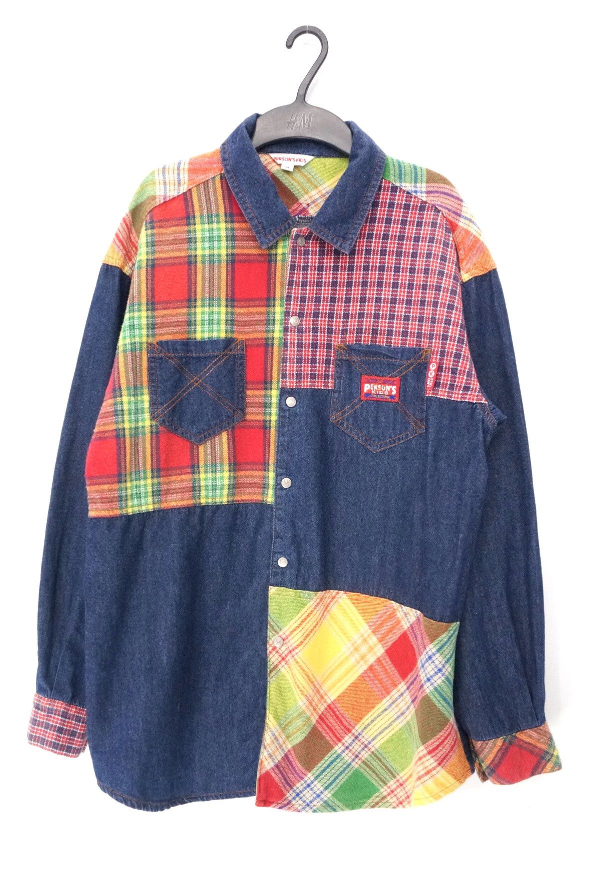 Japanese Brand Dope Vintage PERSON'S KIDS Patchwork Worn Out Flannel Shirt Size US S / EU 44-46 / 1 - 1 Thumbnail