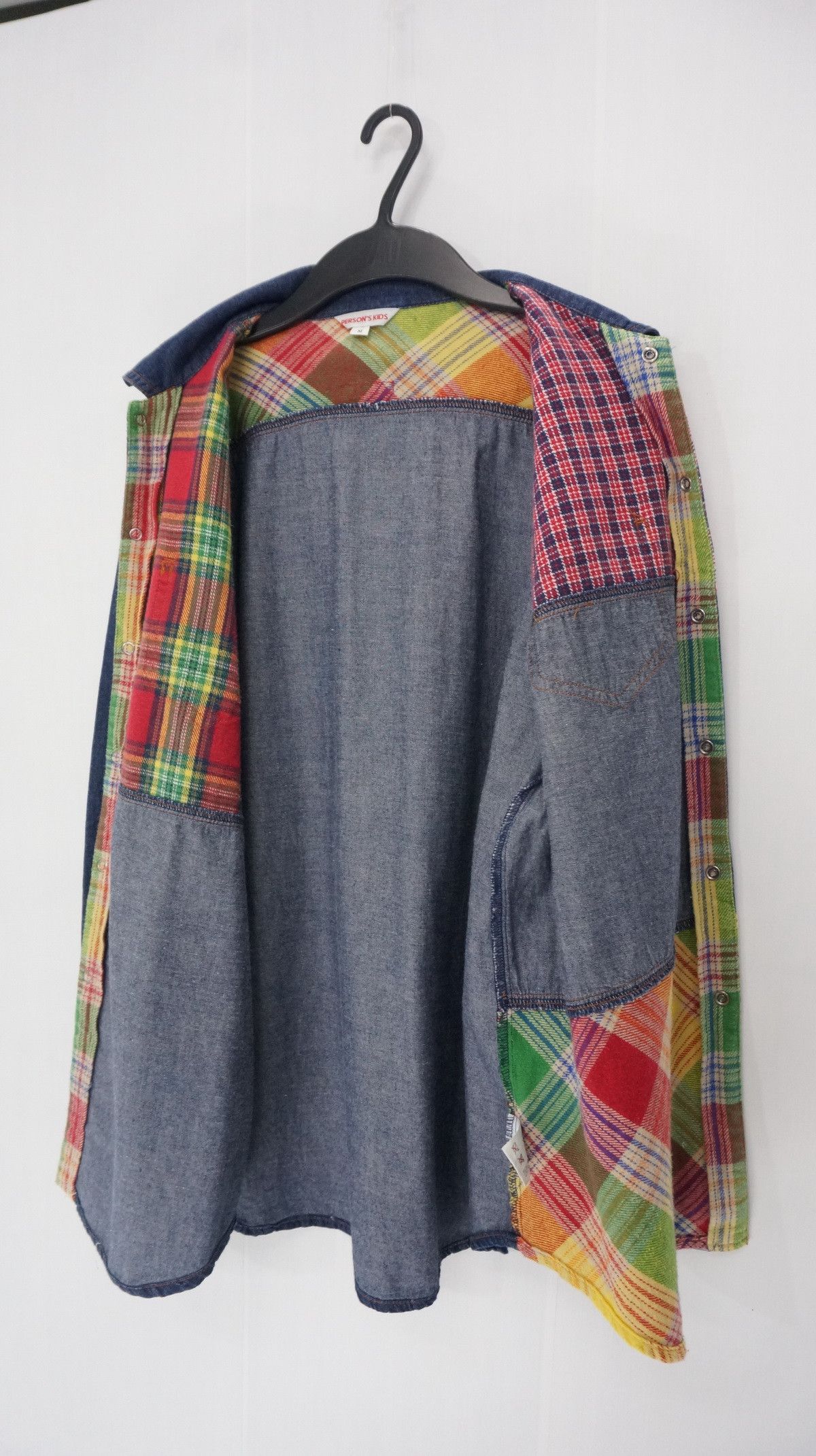 Japanese Brand Dope Vintage PERSON'S KIDS Patchwork Worn Out Flannel Shirt Size US S / EU 44-46 / 1 - 11 Thumbnail