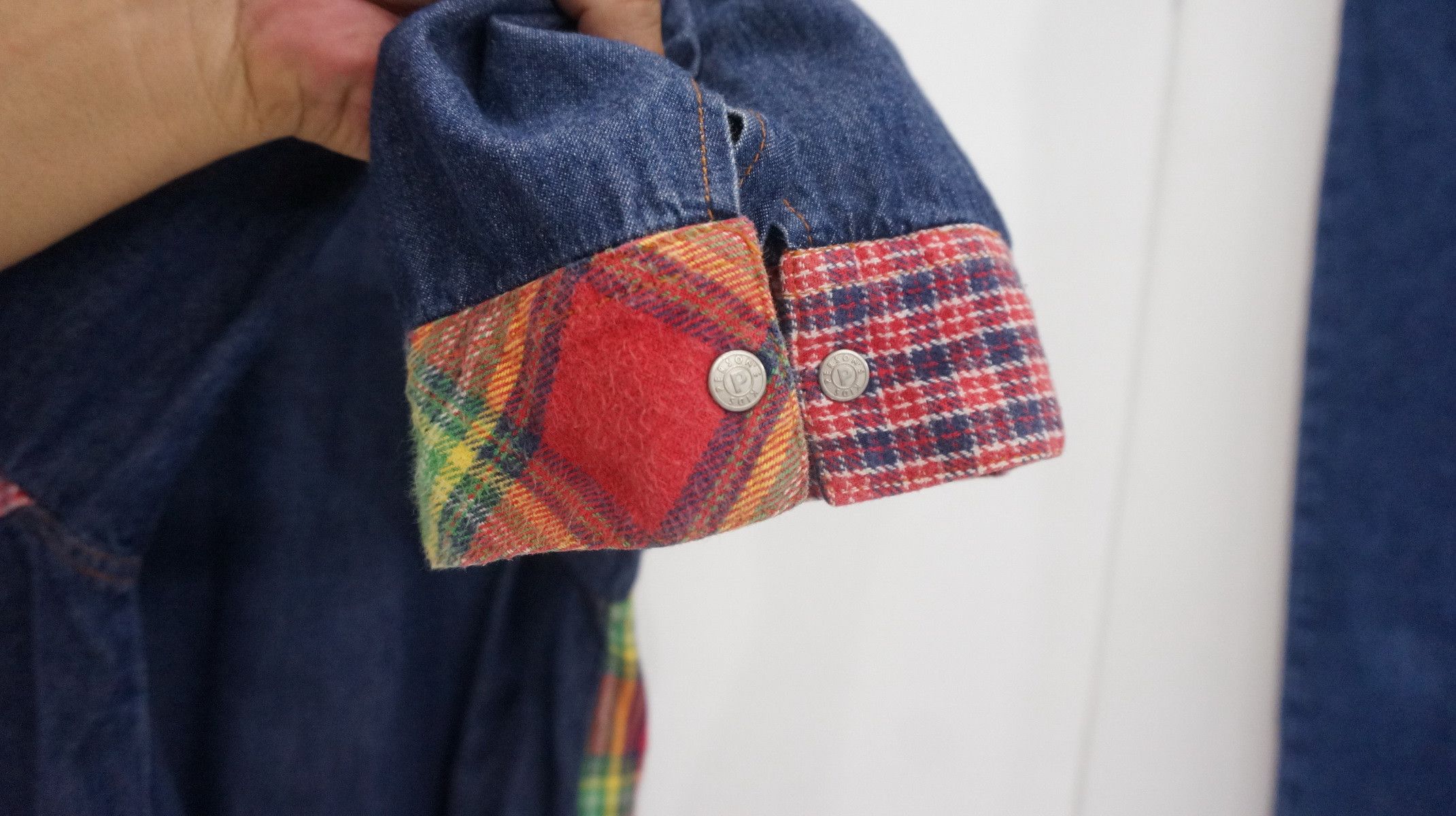 Japanese Brand Dope Vintage PERSON'S KIDS Patchwork Worn Out Flannel Shirt Size US S / EU 44-46 / 1 - 7 Thumbnail