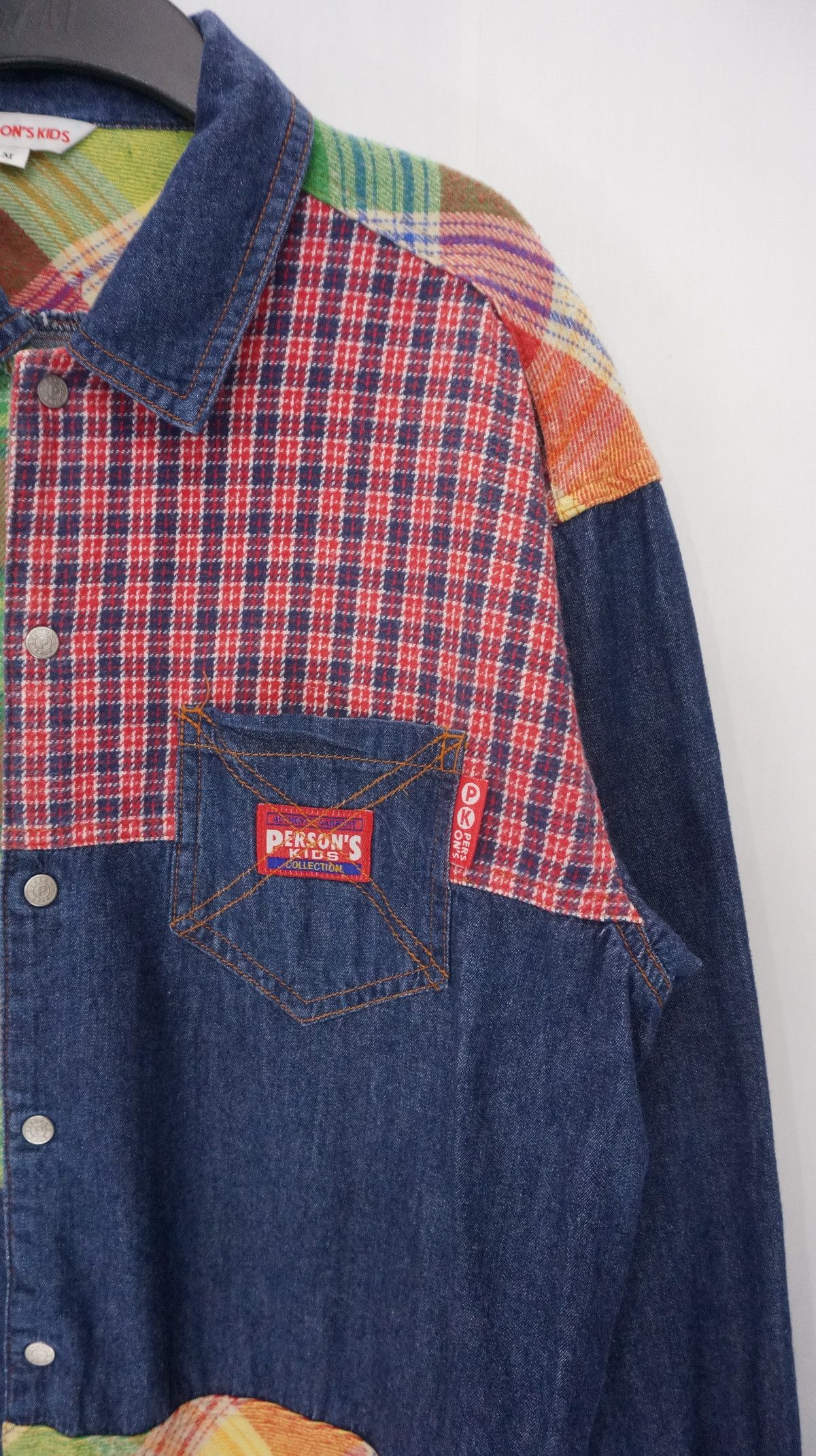 Japanese Brand Dope Vintage PERSON'S KIDS Patchwork Worn Out Flannel Shirt Size US S / EU 44-46 / 1 - 8 Thumbnail