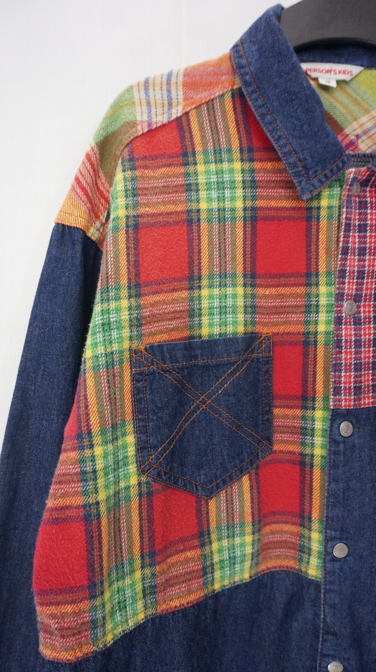 Japanese Brand Dope Vintage PERSON'S KIDS Patchwork Worn Out Flannel Shirt Size US S / EU 44-46 / 1 - 3 Thumbnail