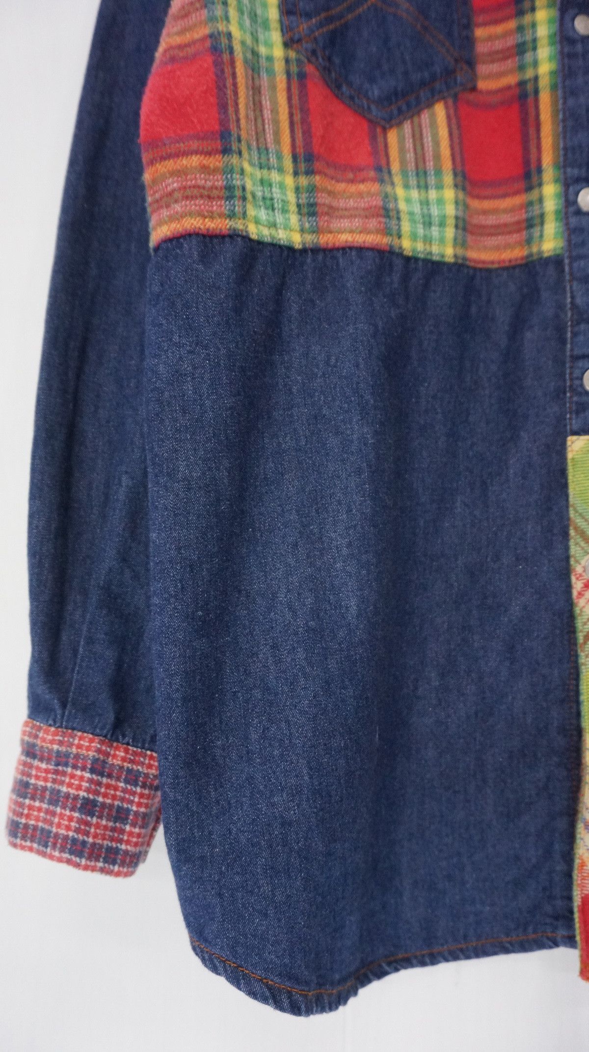 Japanese Brand Dope Vintage PERSON'S KIDS Patchwork Worn Out Flannel Shirt Size US S / EU 44-46 / 1 - 9 Thumbnail