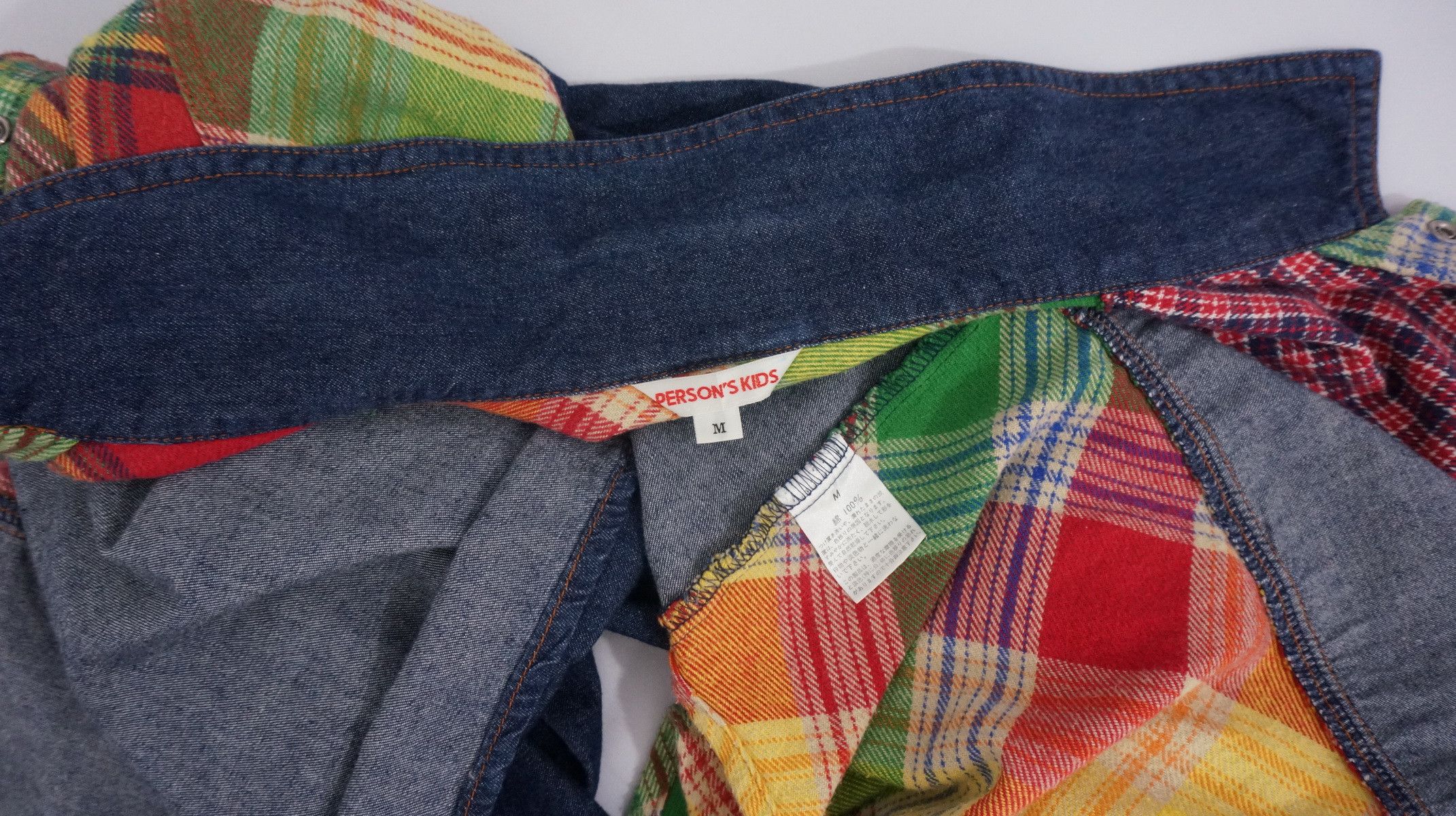 Japanese Brand Dope Vintage PERSON'S KIDS Patchwork Worn Out Flannel Shirt Size US S / EU 44-46 / 1 - 12 Thumbnail