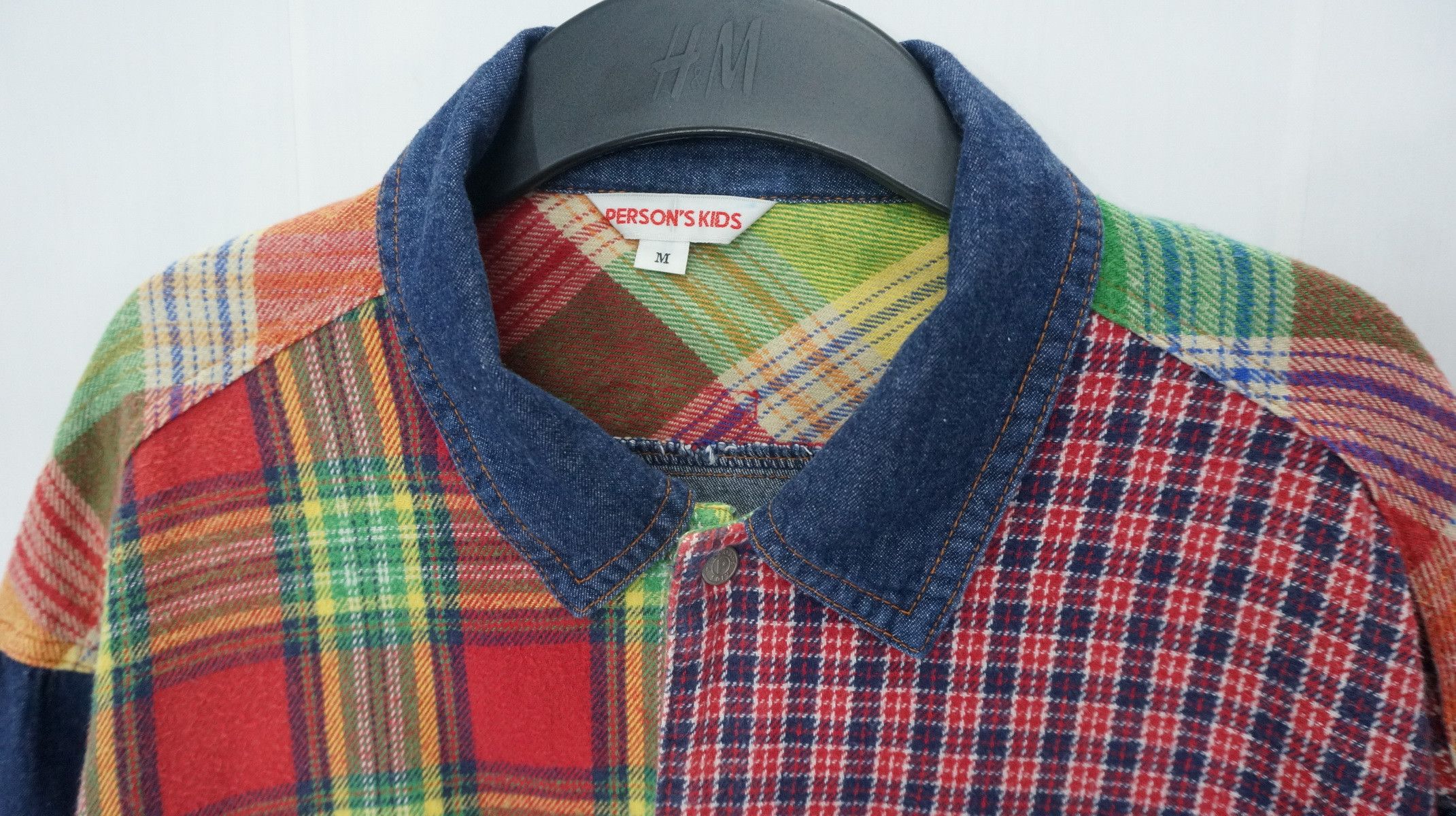 Japanese Brand Dope Vintage PERSON'S KIDS Patchwork Worn Out Flannel Shirt Size US S / EU 44-46 / 1 - 5 Thumbnail