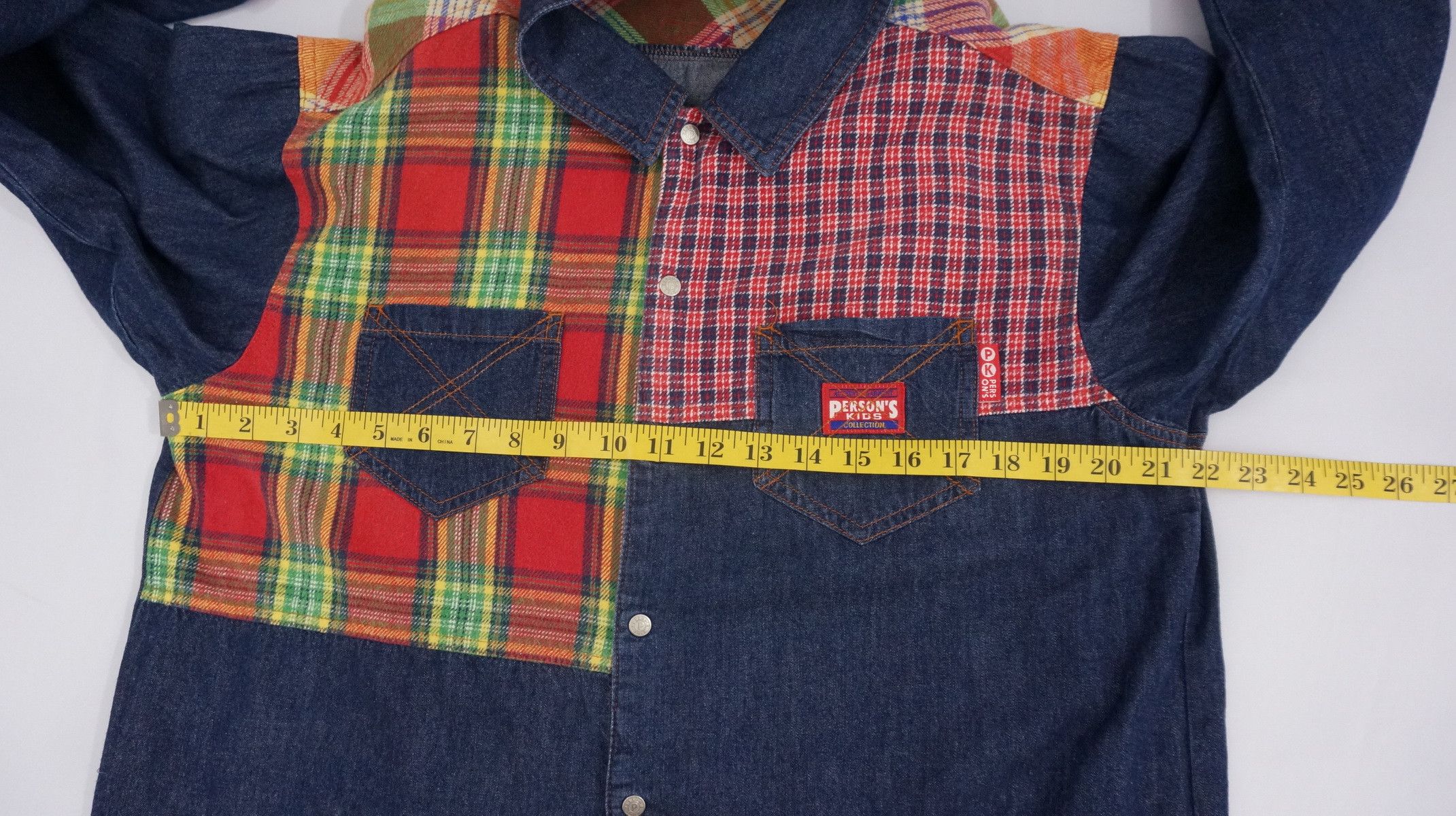 Japanese Brand Dope Vintage PERSON'S KIDS Patchwork Worn Out Flannel Shirt Size US S / EU 44-46 / 1 - 13 Thumbnail