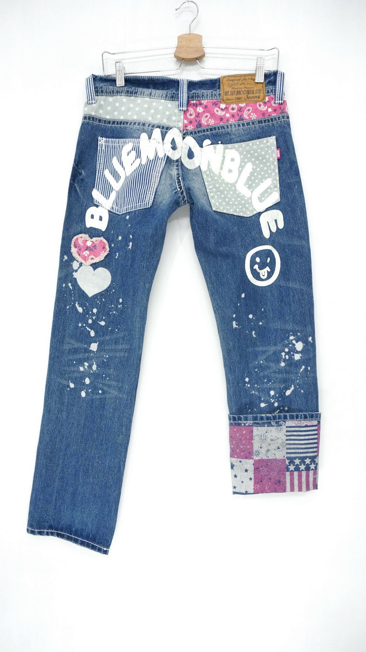 BLUE MOON BLUE Smiley Paisley Girls Jeans