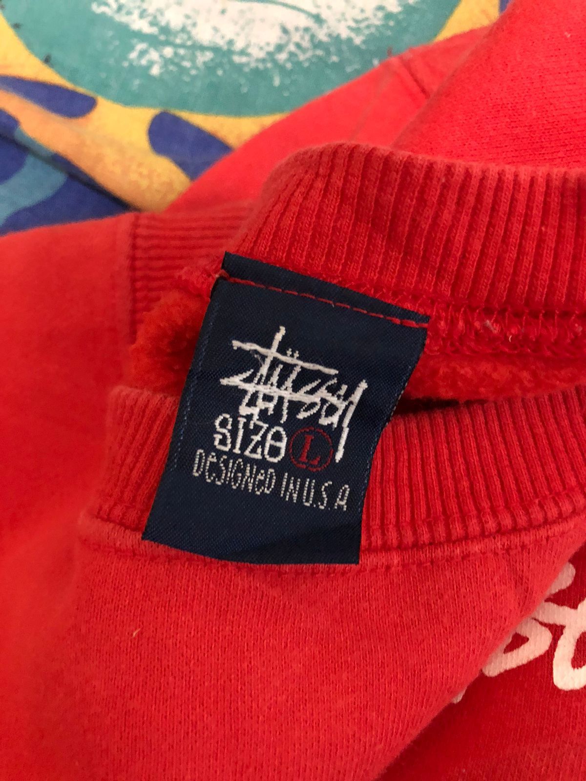 Made In Usa × Stussy × Vintage 90s Stussy basic big logo sweatshirt Size US L / EU 52-54 / 3 - 5 Thumbnail