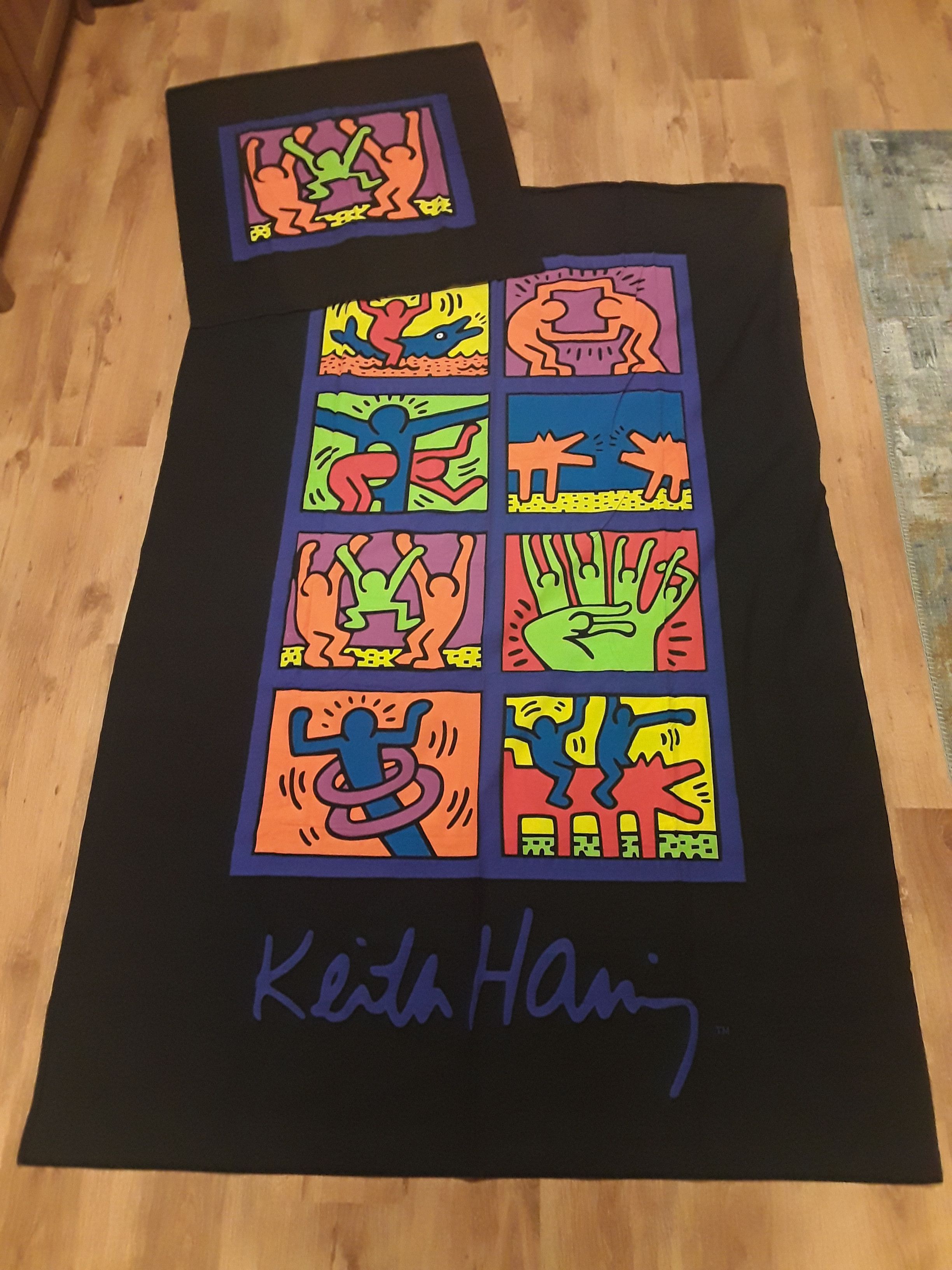 Keith Haring × Vintage Vintage 90s Keith Harring Duvet Cover Art | Grailed