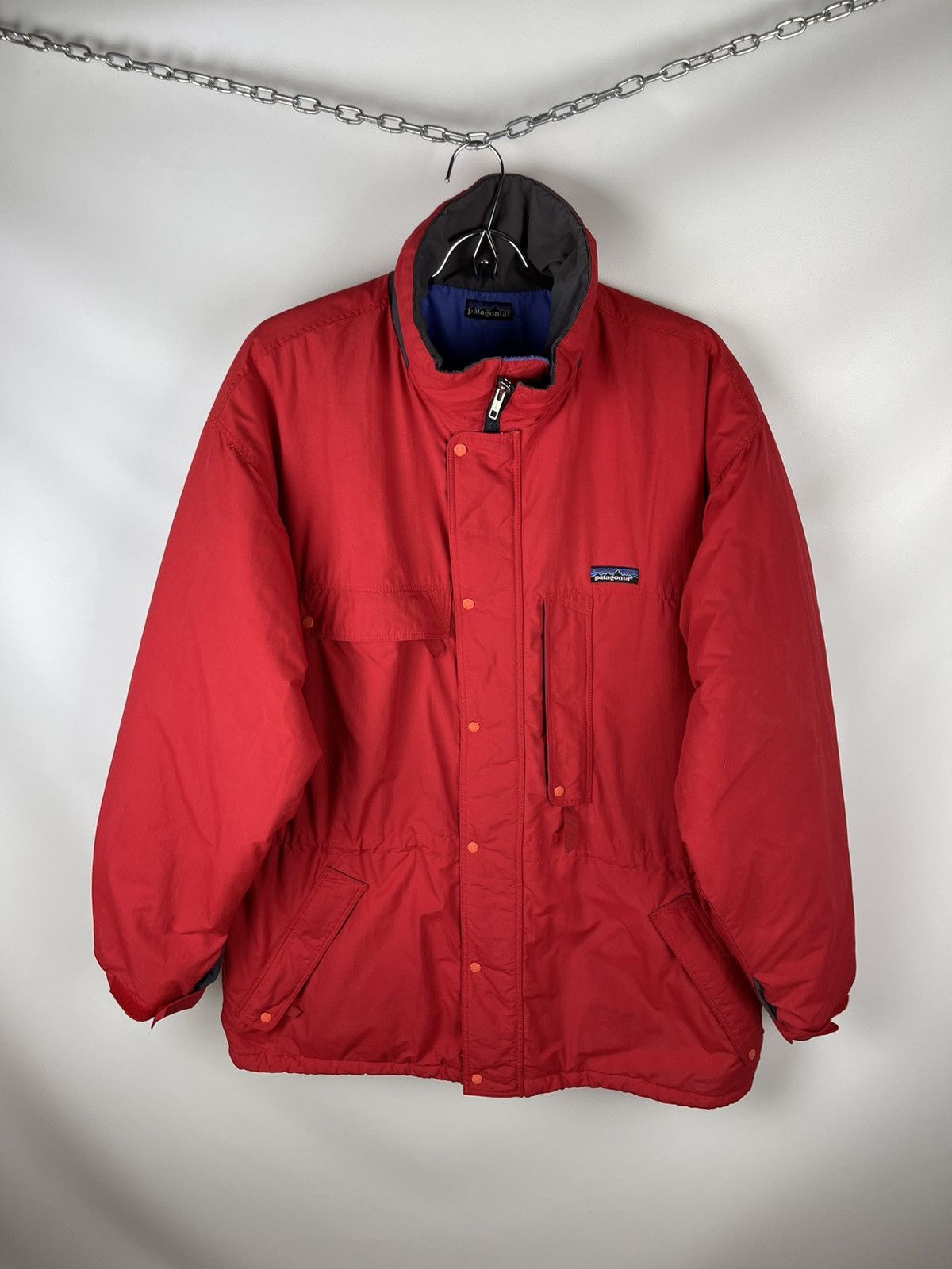 Patagonia Patagonia vintage 90s long warm jacket red logo Size US XL / EU 56 / 4 - 1 Thumbnail