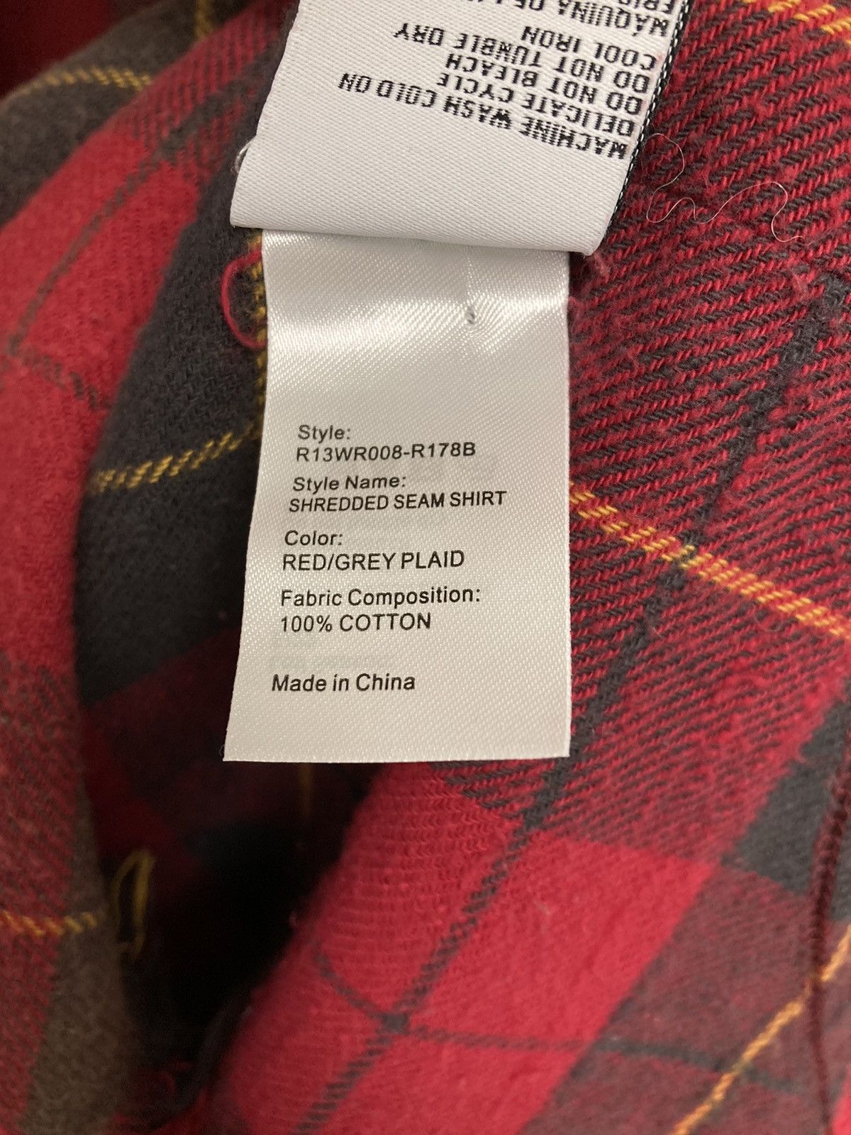Shredded seam shirt. Medium
