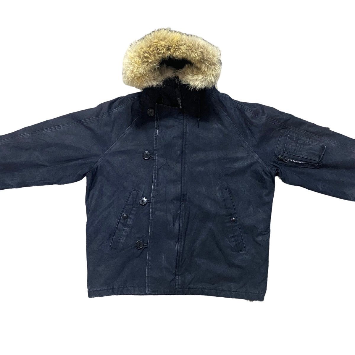 Le Grande Bleu (L.G.B.) Vintage Heavy Attached Hood N-2B Jacket Size US M / EU 48-50 / 2 - 1 Thumbnail