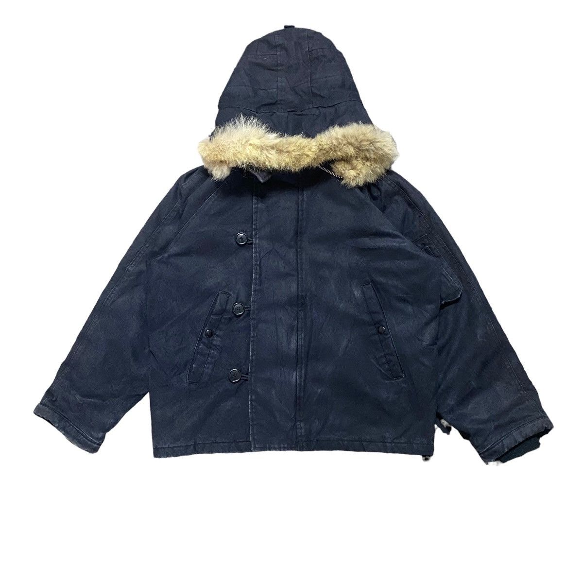 Le Grande Bleu (L.G.B.) Vintage Heavy Attached Hood N-2B Jacket Size US M / EU 48-50 / 2 - 2 Thumbnail