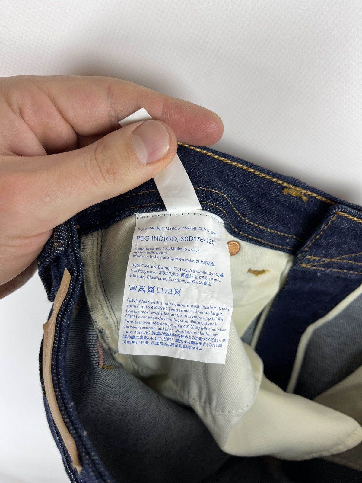 Acne Studios Bla Konst Acne Studios Peg Indigo navy denim jeans pants Size 28" / US 6 / IT 42 - 10 Thumbnail