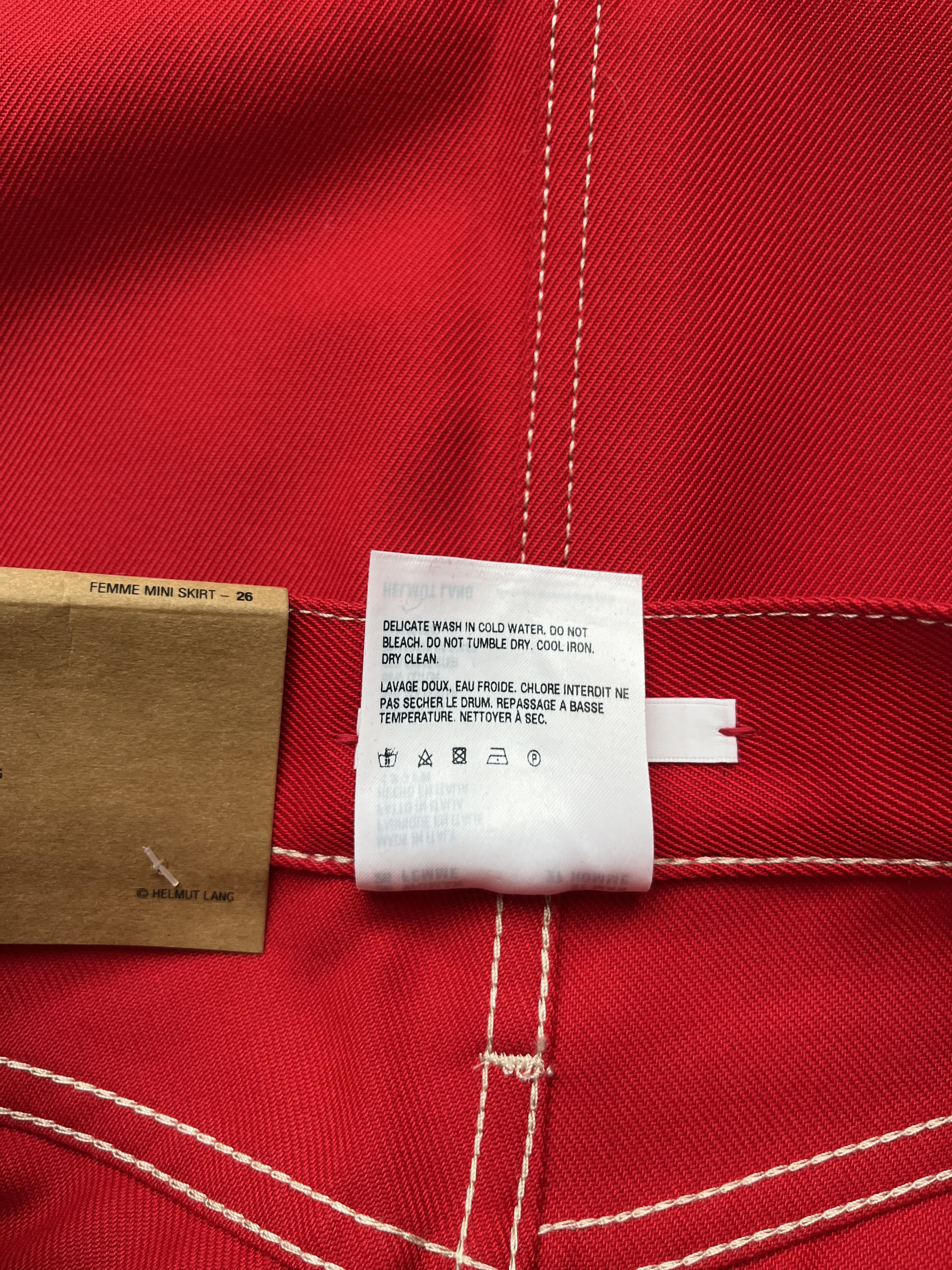 Helmut Lang ⚡️QUICK SALE⚡️Helmut Lang Red Mini Skirt Size 26" / US 2 / IT 38 - 4 Thumbnail