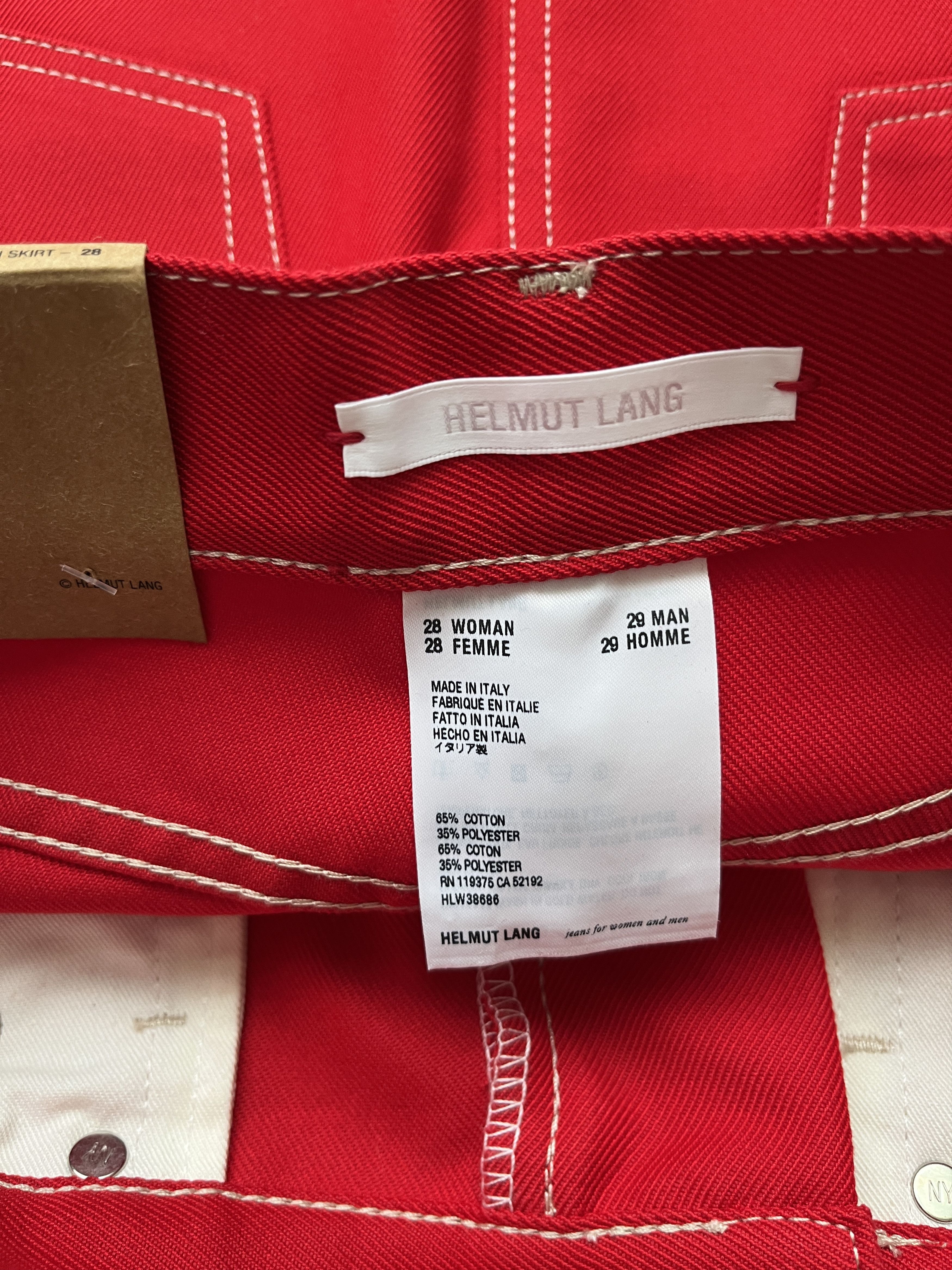 Helmut Lang ⚡️QUICK SALE⚡️Helmut Lang Red Mini Skirt Size 28" / US 6 / IT 42 - 3 Thumbnail