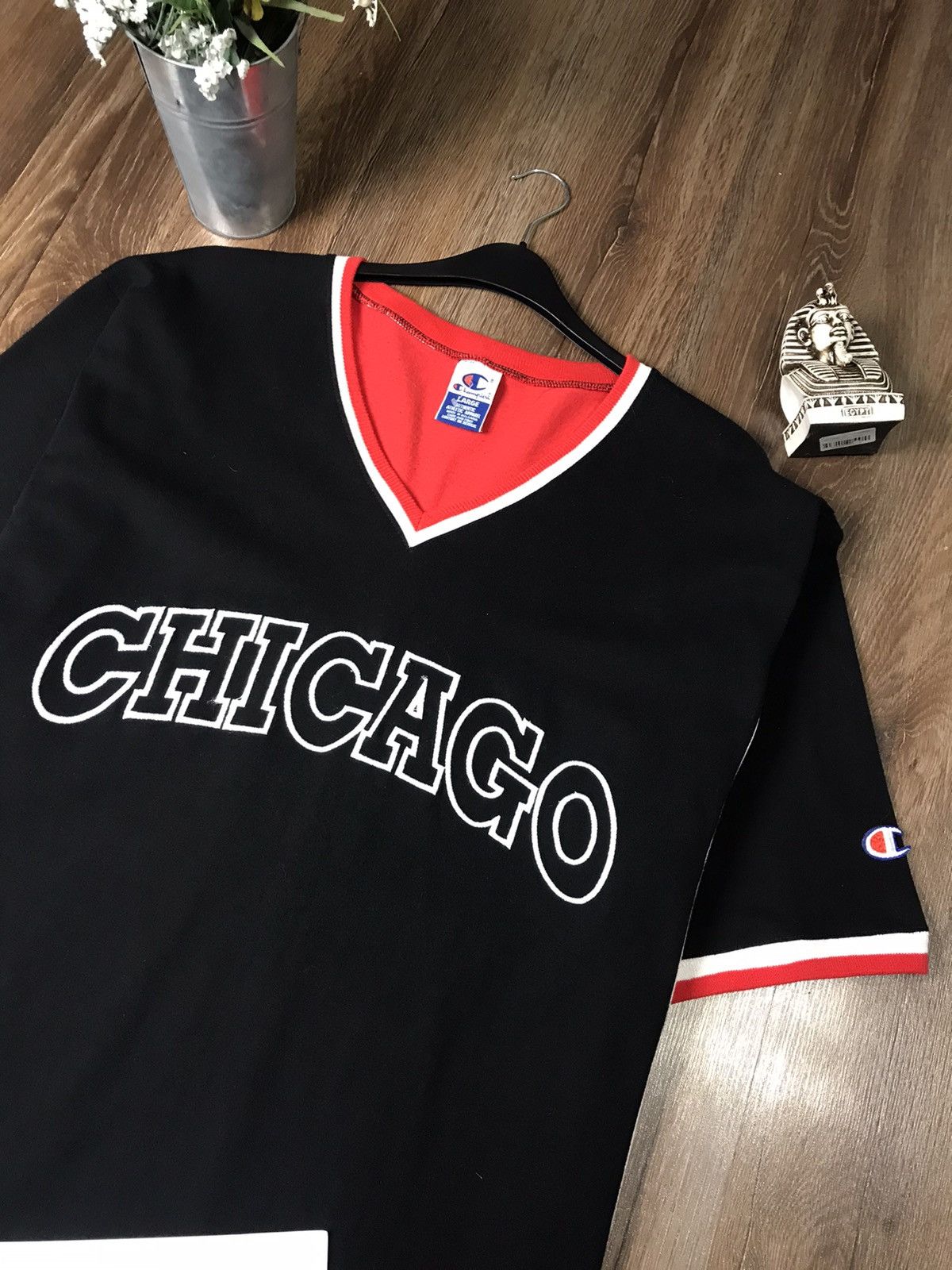 Champion × NBA × Vintage Vintage 90s Champion Chicago Bulls NBA Shooting shirt Size US L / EU 52-54 / 3 - 2 Thumbnail