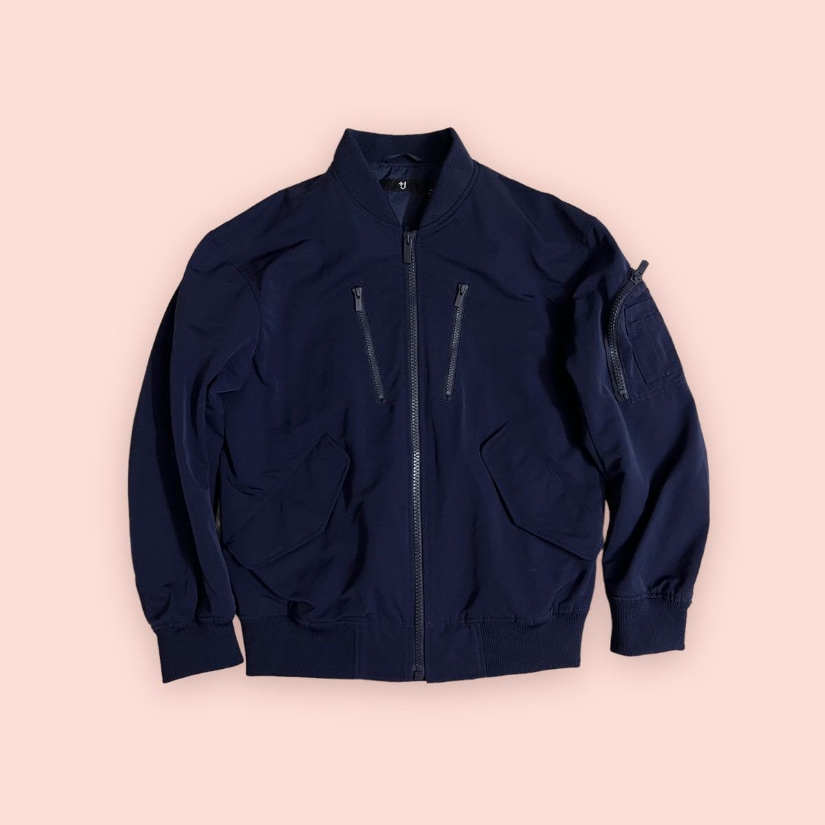 image of Uniqlo Bomber Jacket in Navy, Men's (Size Small)