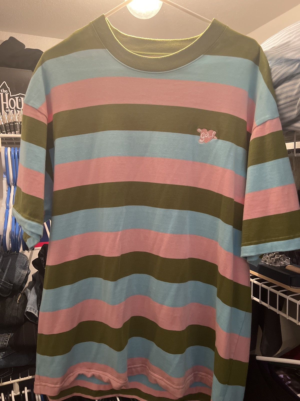 image of Golf Wang Cupid Stripe Tee in Blue, Men's (Size XL)