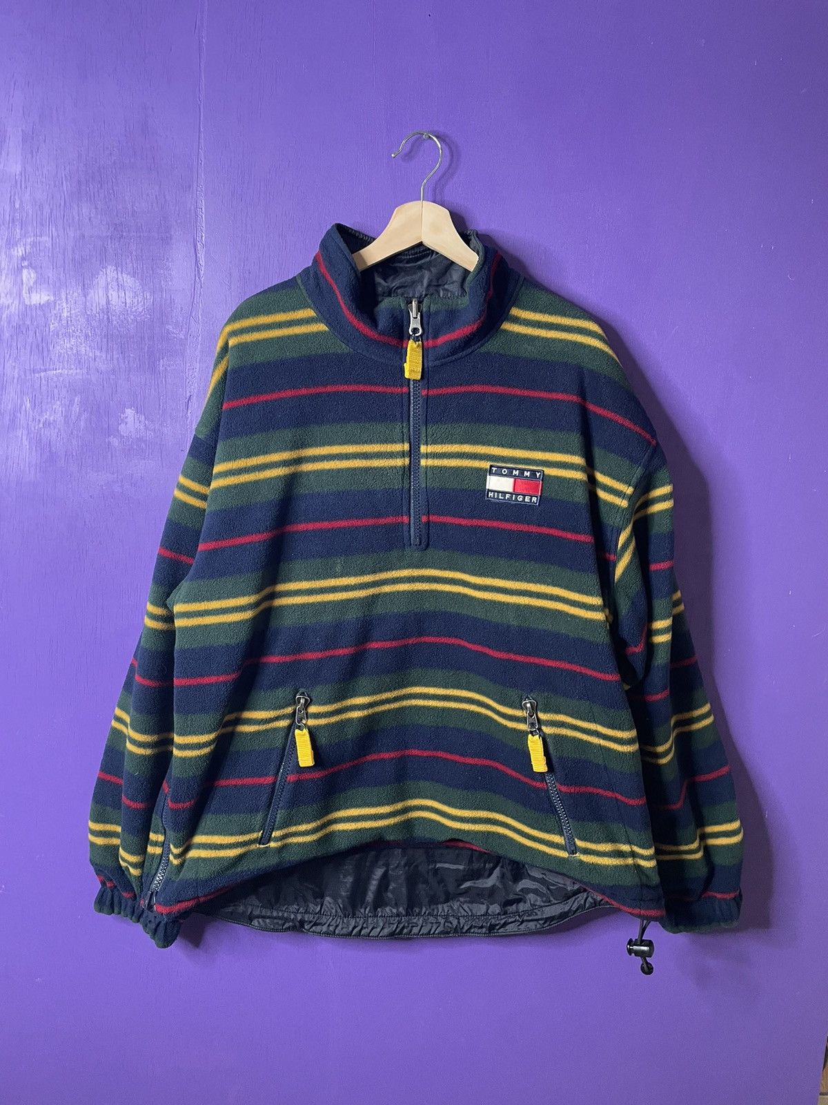 Vintage 90s Tommy Hilfiger reversible fleece jacket
