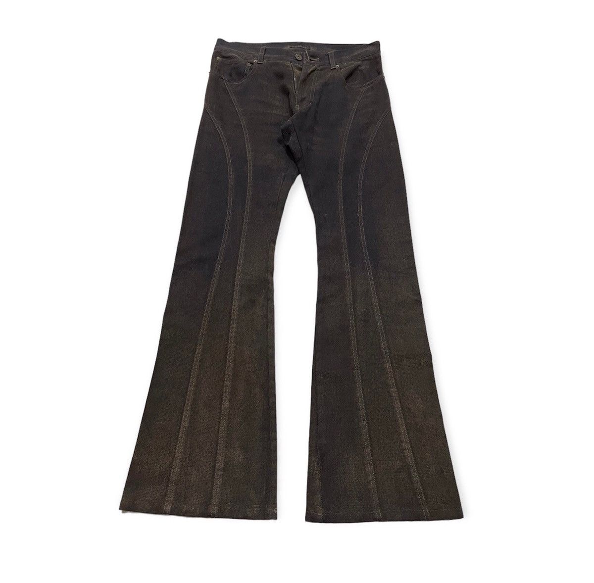 If Six Was Nine × Morgan Homme × Vintage Gold Flare Denim Size US 29 - 2 Thumbnail