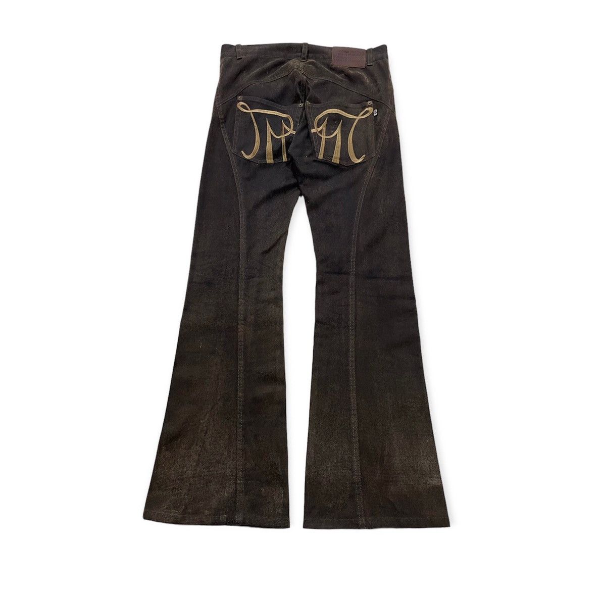 If Six Was Nine × Morgan Homme × Vintage Gold Flare Denim Size US 29 - 1 Thumbnail