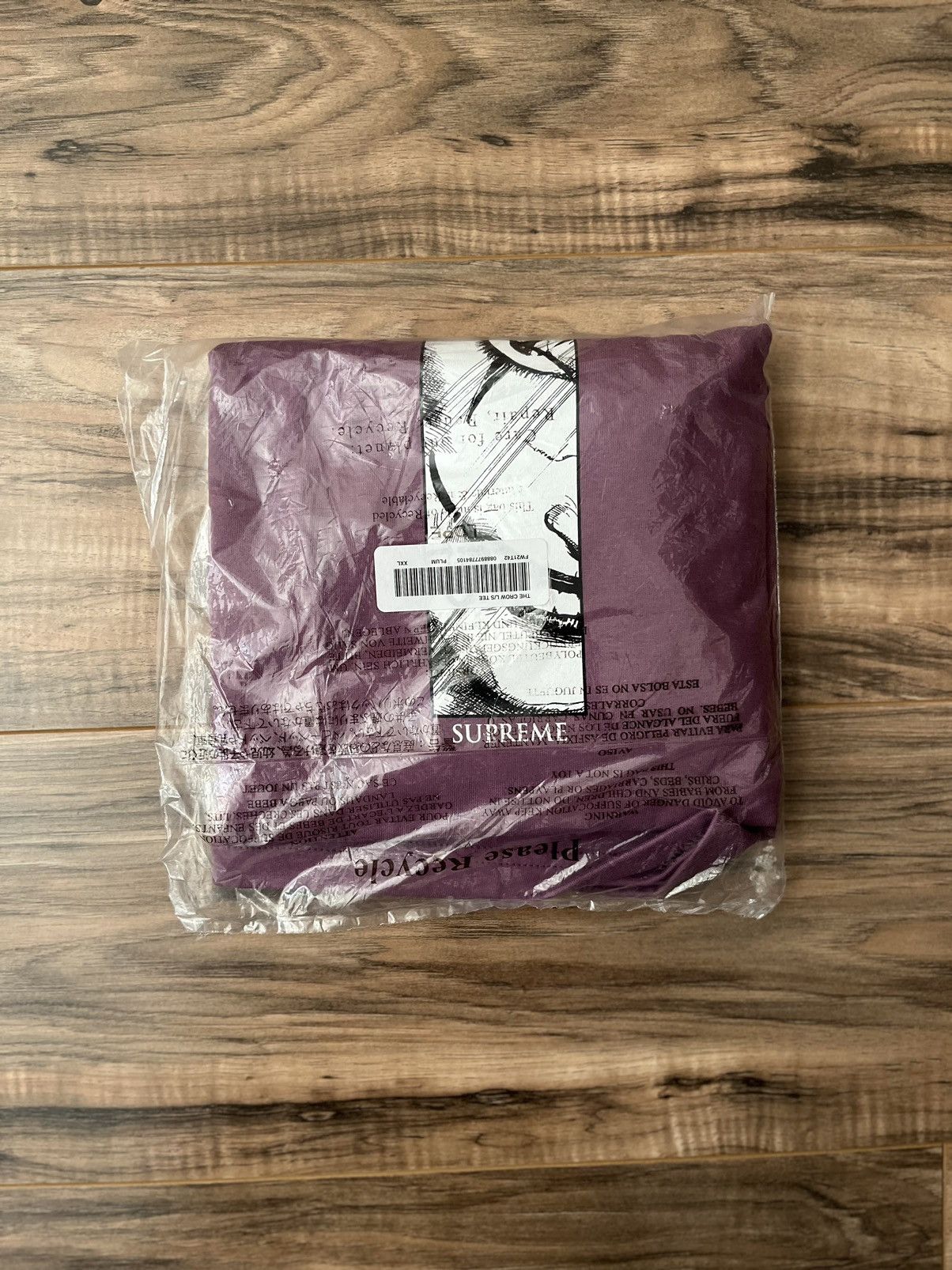 image of Supreme The Crow L/s Tee in Plum, Men's (Size 2XL)