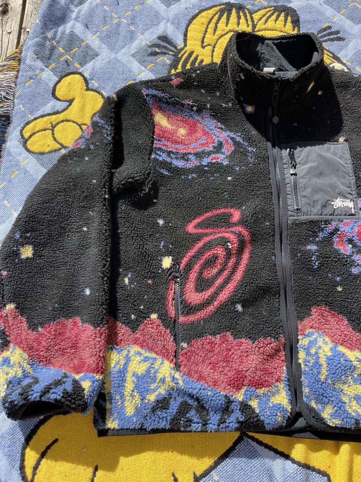 Stussy × Vintage Stussy Cosmos Sherpa Natural XL(Reversible) Size US XL / EU 56 / 4 - 2 Thumbnail