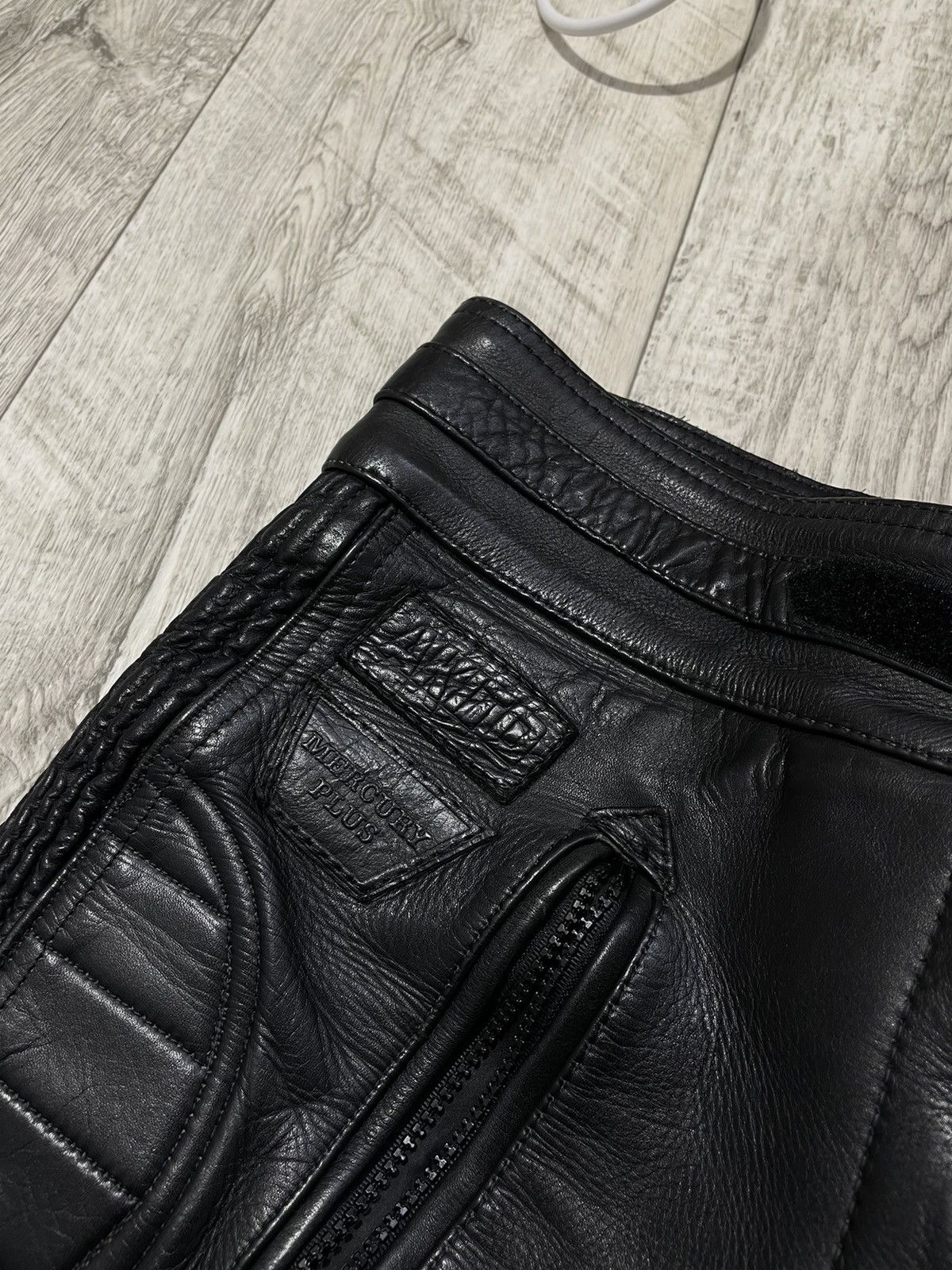 Black moto leather pants y2k drill KANYE WEST STYLE USA