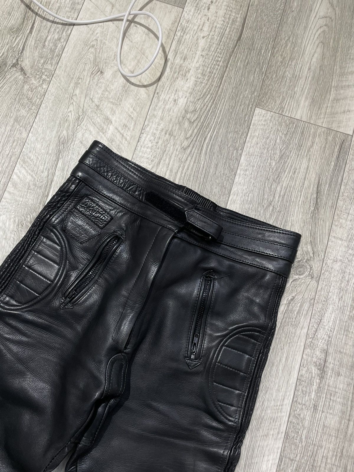 Black moto leather pants y2k drill KANYE WEST STYLE USA