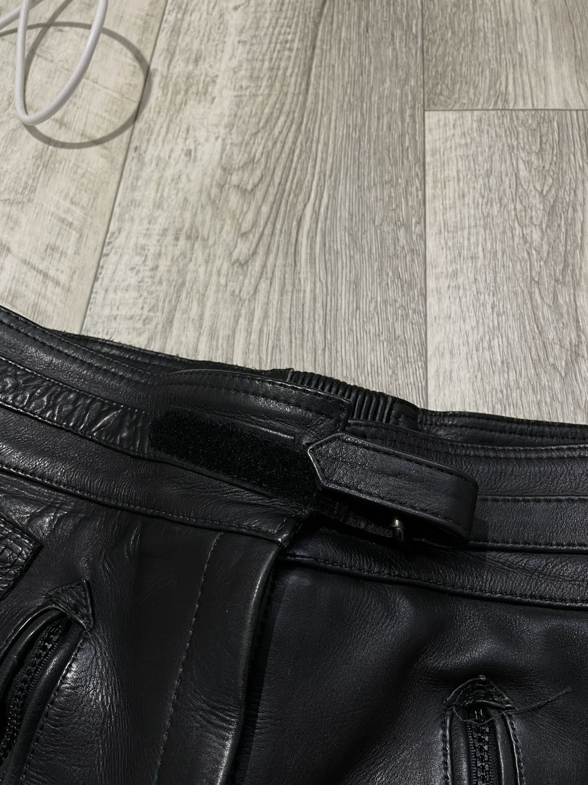 Black moto leather pants y2k drill KANYE WEST STYLE USA