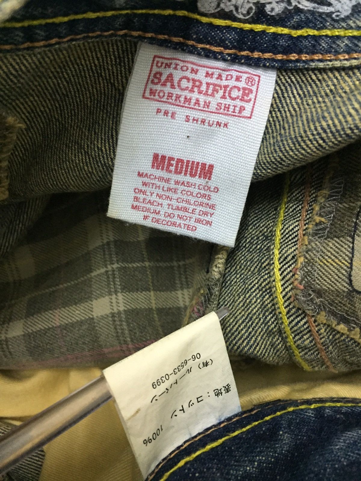 Japanese Brand Sacrifice Patchwork Pocket Denim Size US 32 / EU 48 - 12 Thumbnail